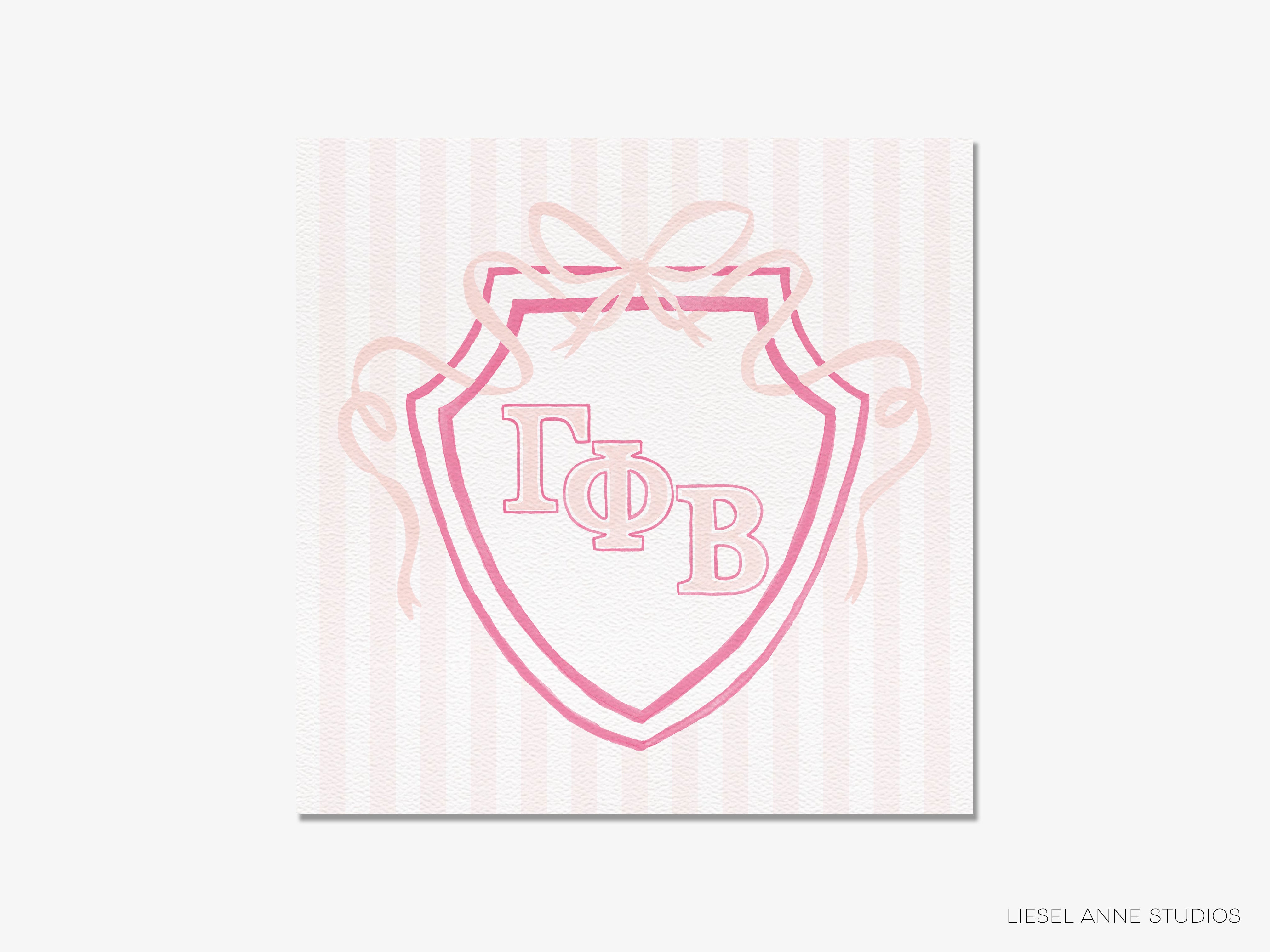 a pink and white shield-shaped logo with the letters 'ΦΦΦ' prominently displayed in the center.