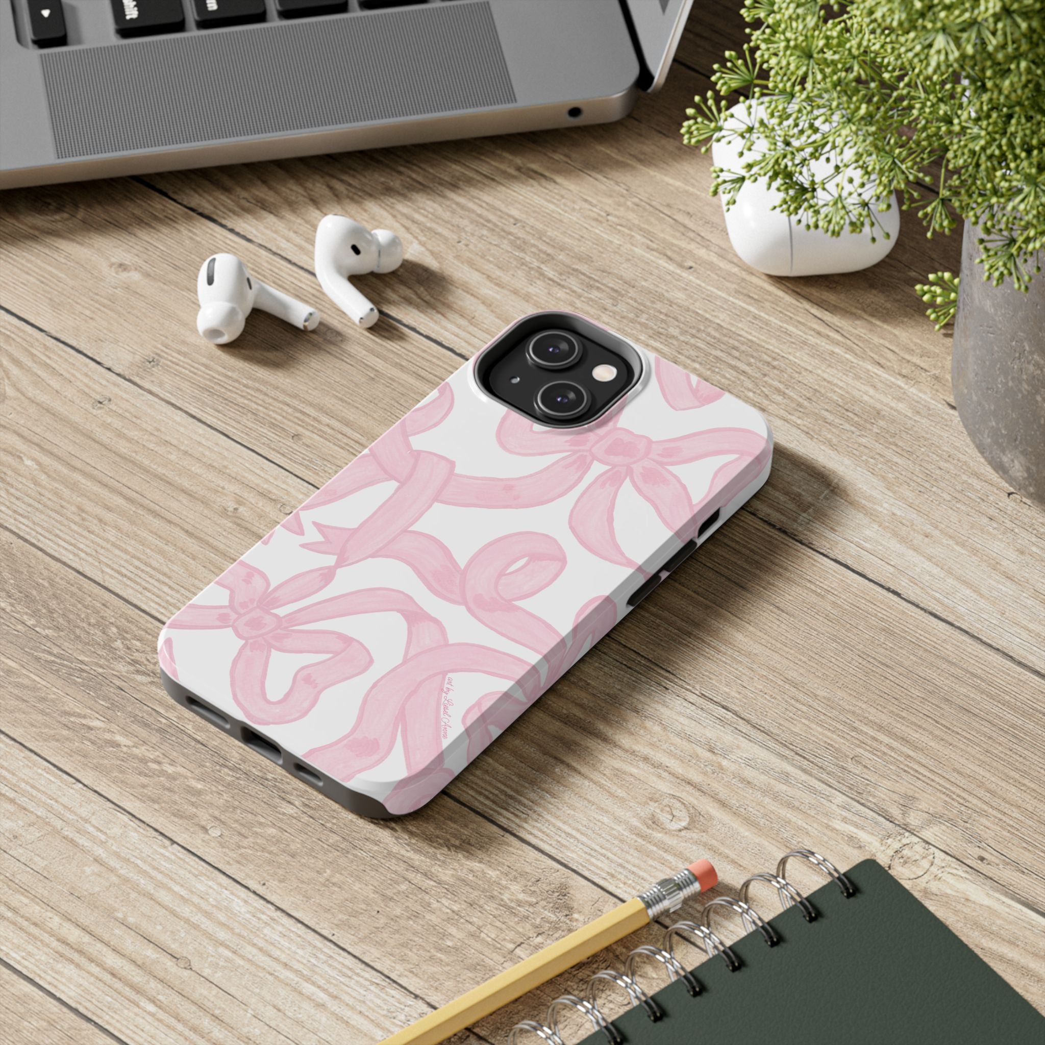 Pink Bows Phone Case - Tough Dual Layer Protection for iPhone 11 to 14