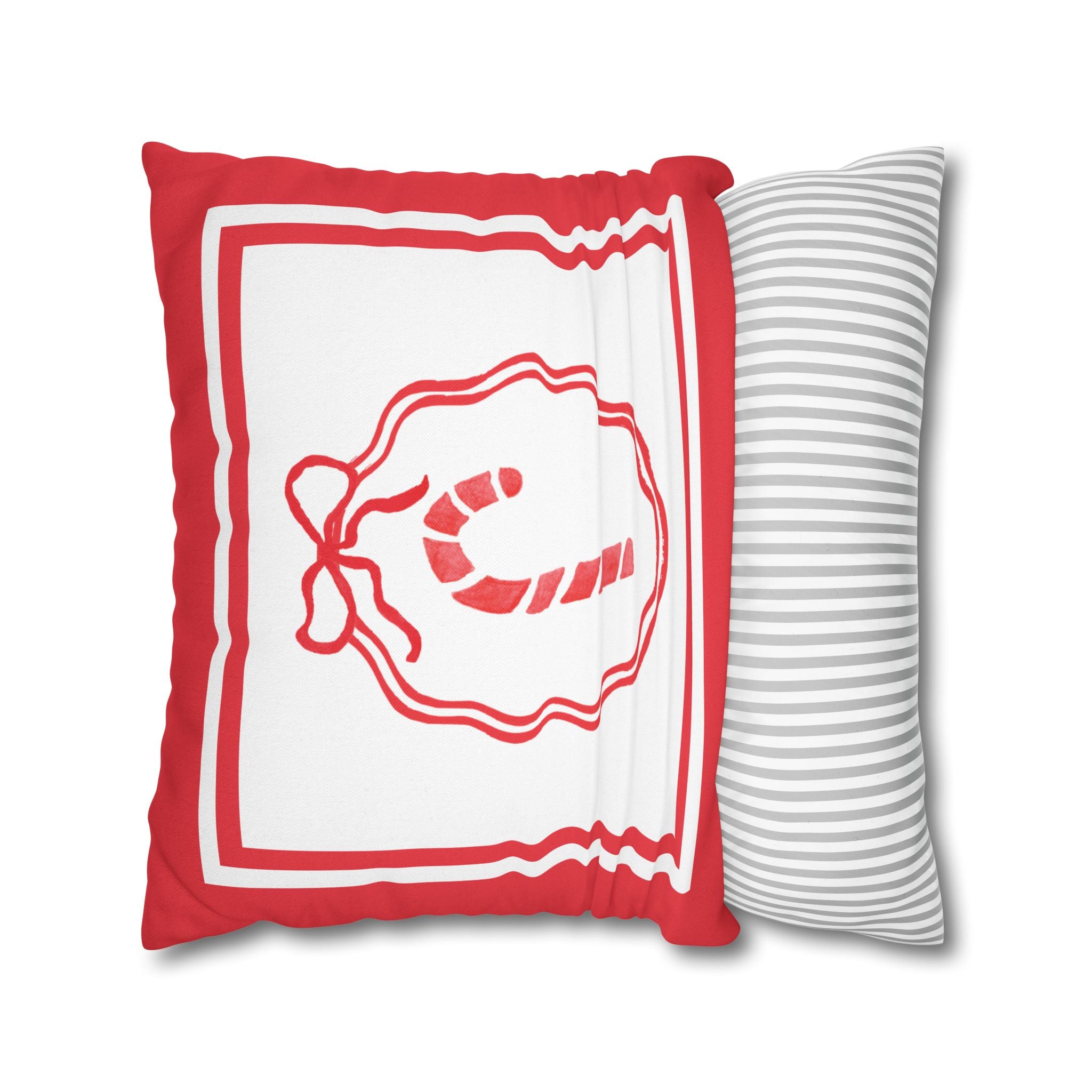 Candy Cane Christmas Pillow Cover