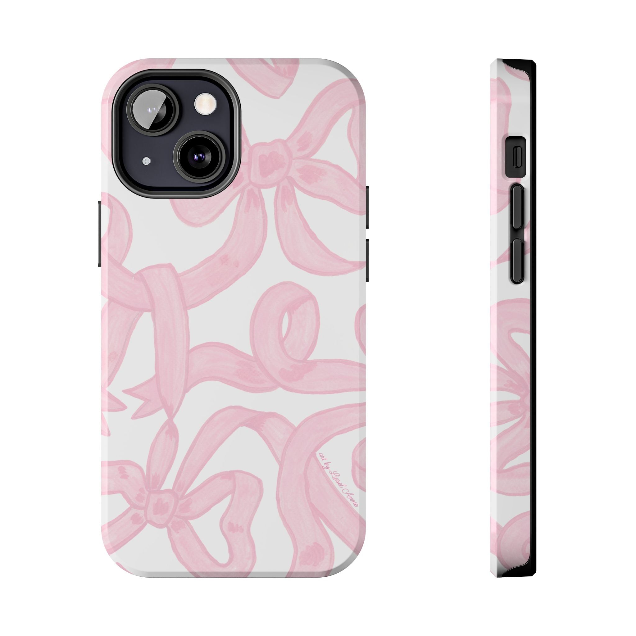 Pink Bows Phone Case - Tough Dual Layer Protection for iPhone 11 to 14