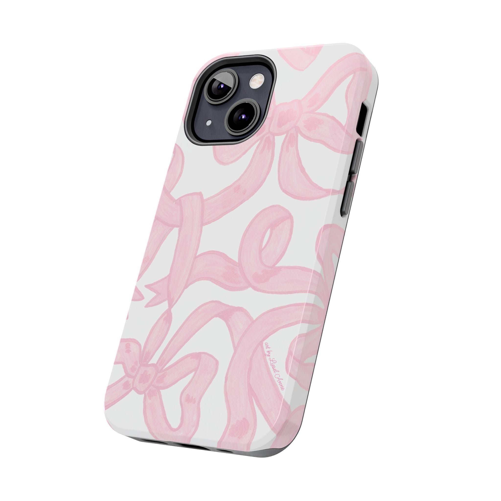 Pink Bows Phone Case - Tough Dual Layer Protection for iPhone 11 to 14
