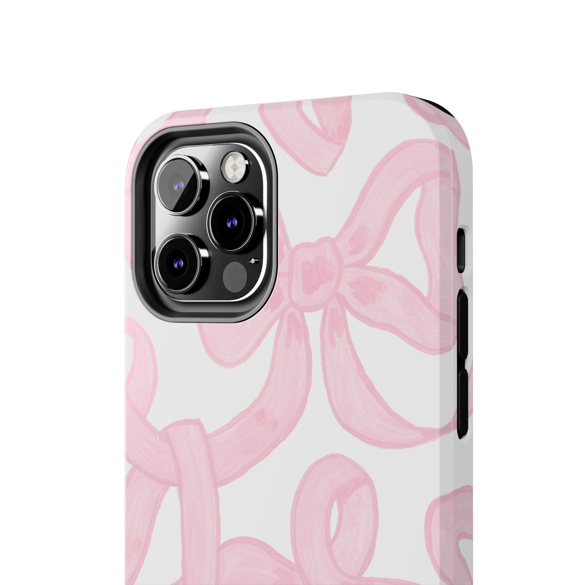 Pink Bows Phone Case - Tough Dual Layer Protection for iPhone 11 to 14