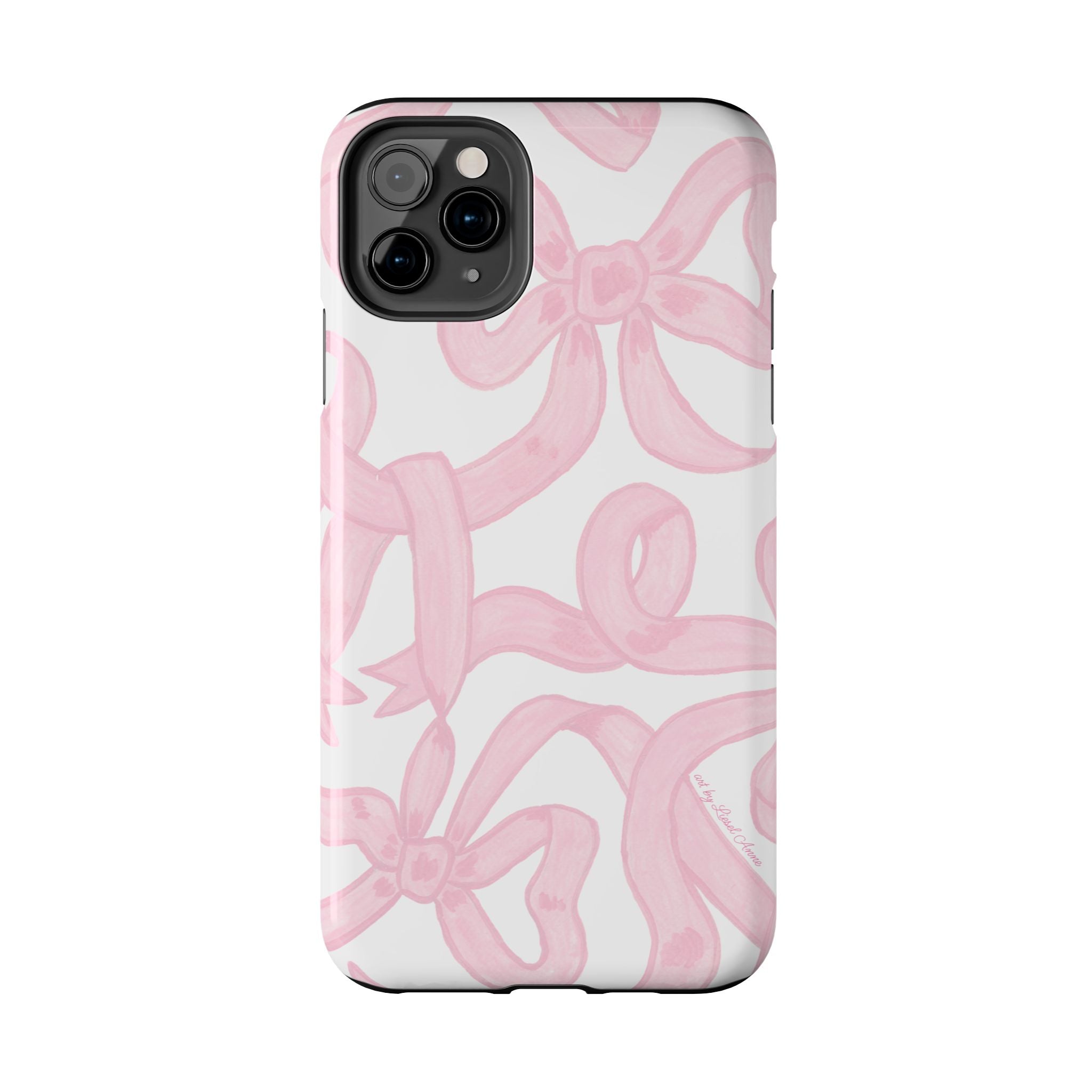 Pink Bows Phone Case - Tough Dual Layer Protection for iPhone 11 to 14