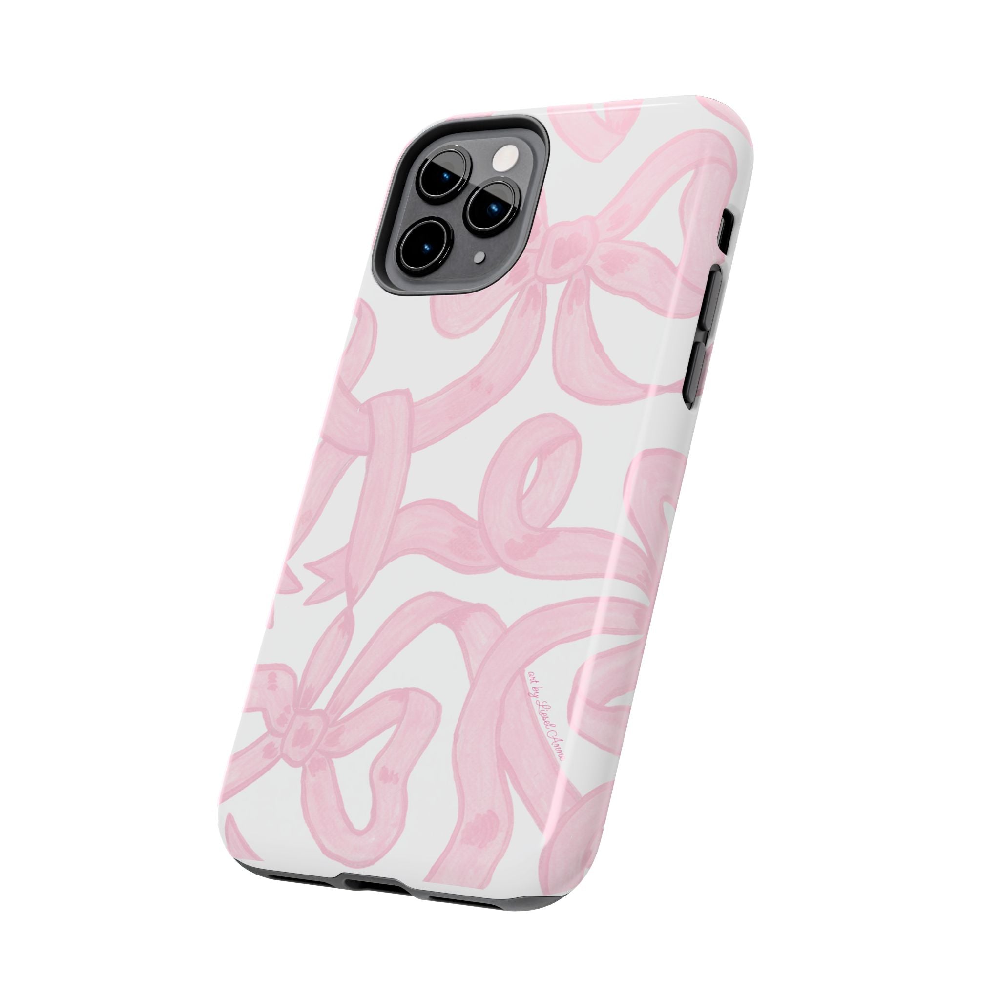 Pink Bows Phone Case - Tough Dual Layer Protection for iPhone 11 to 14