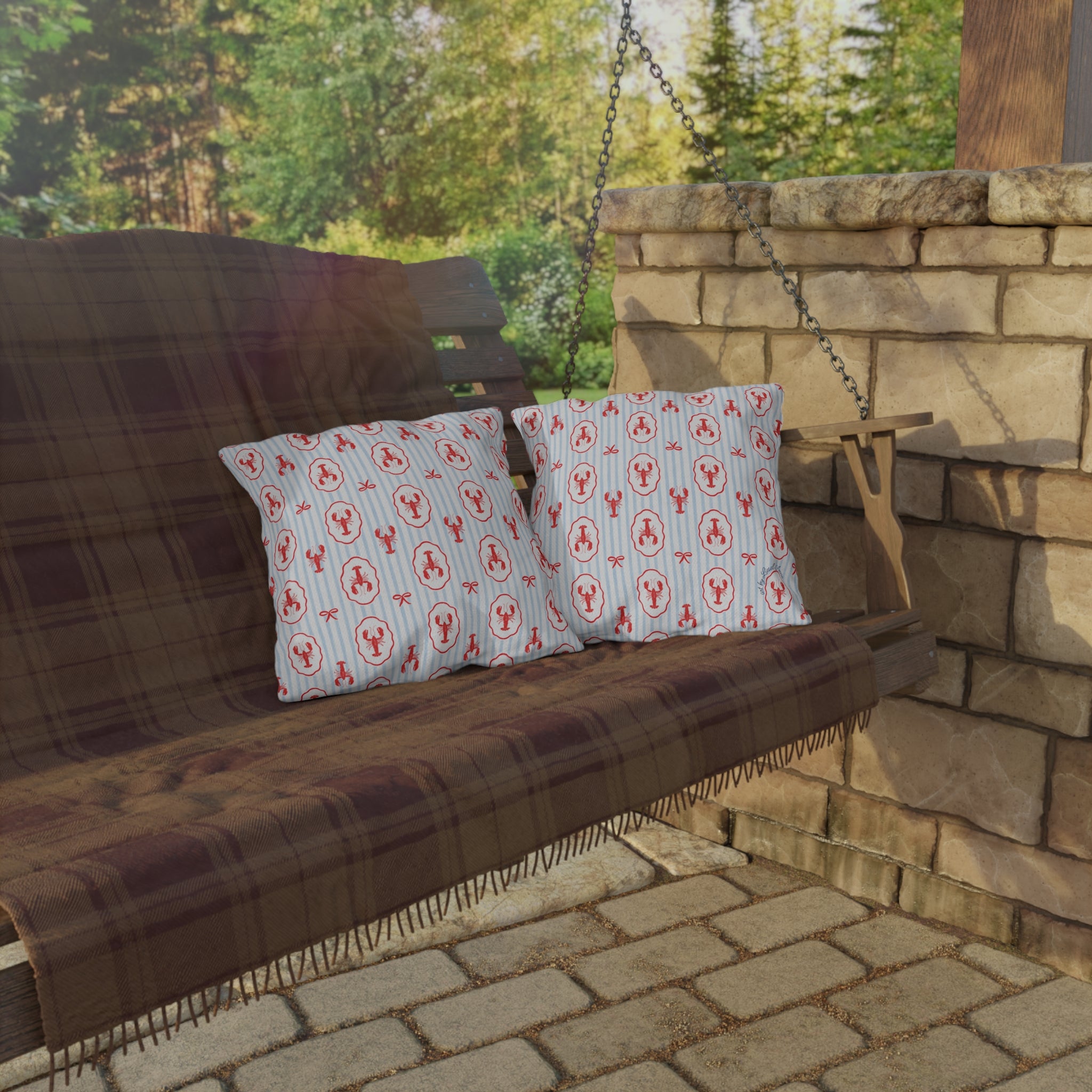 Lobster Coastal Outdoor Pillow