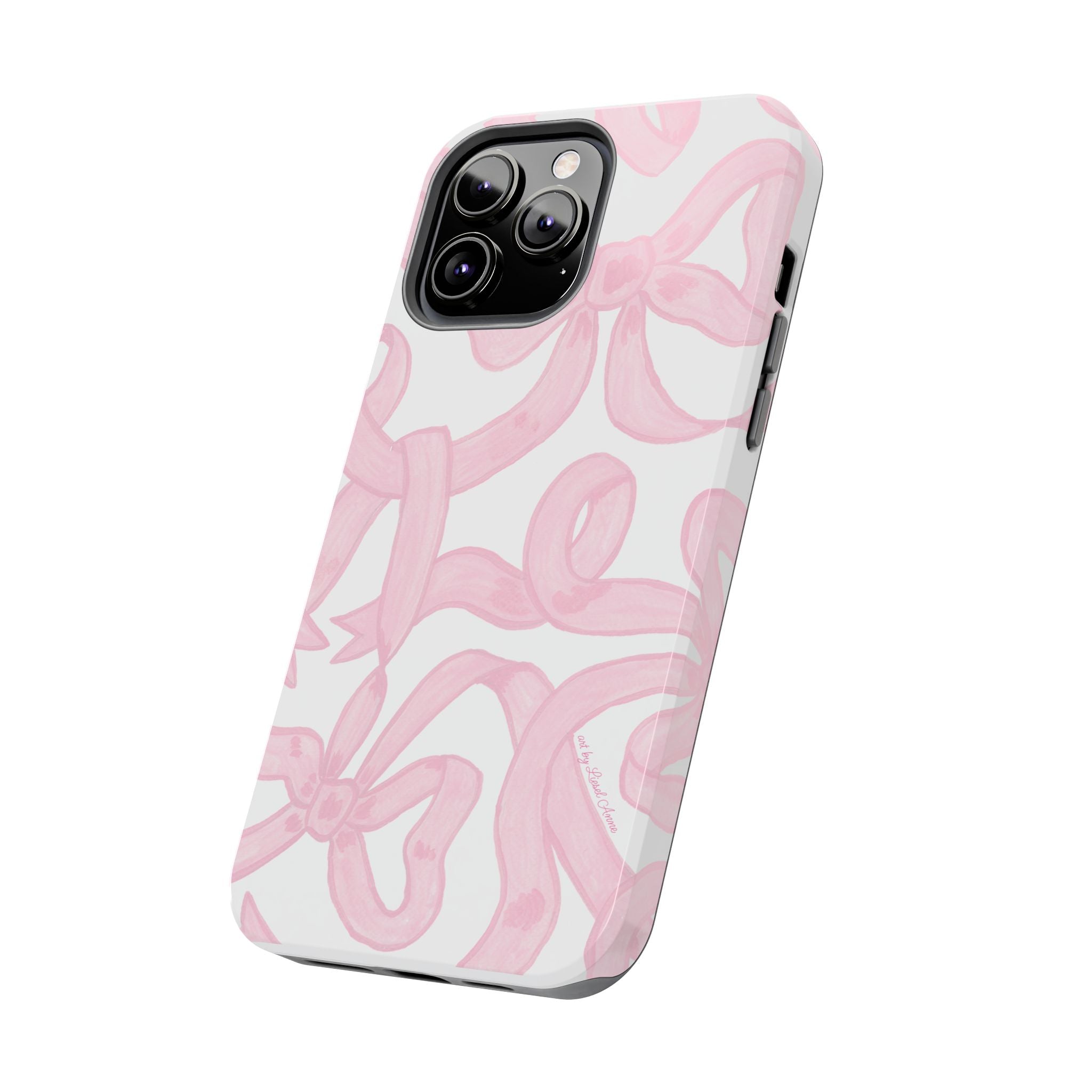 Pink Bows Phone Case - Tough Dual Layer Protection for iPhone 11 to 14