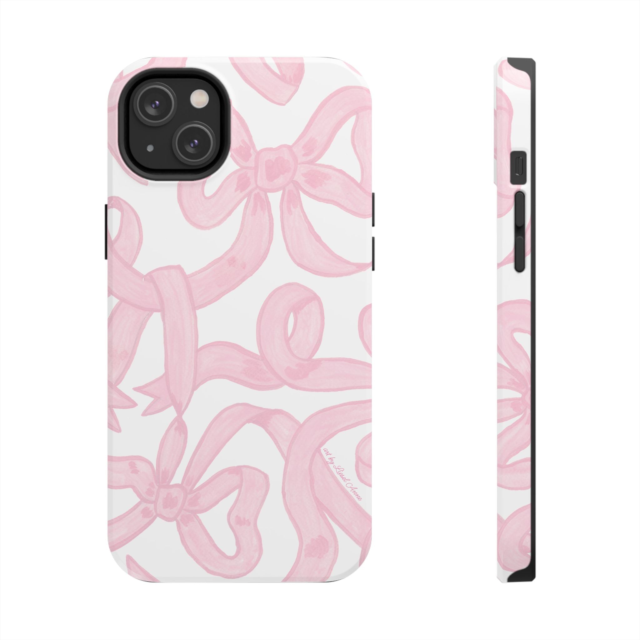 Pink Bows Phone Case - Tough Dual Layer Protection for iPhone 11 to 14