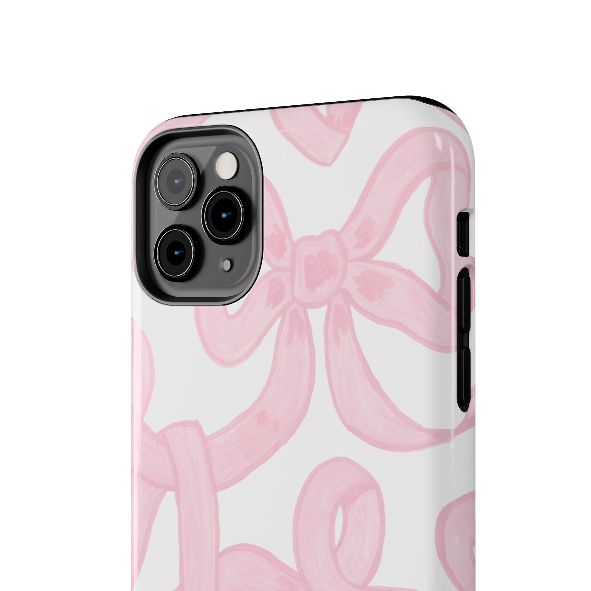 Pink Bows Phone Case - Tough Dual Layer Protection for iPhone 11 to 14