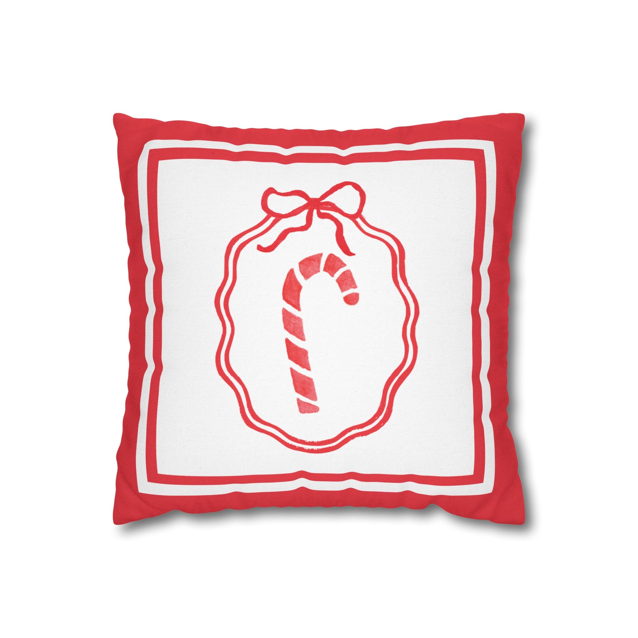 Candy Cane Christmas Pillow Cover