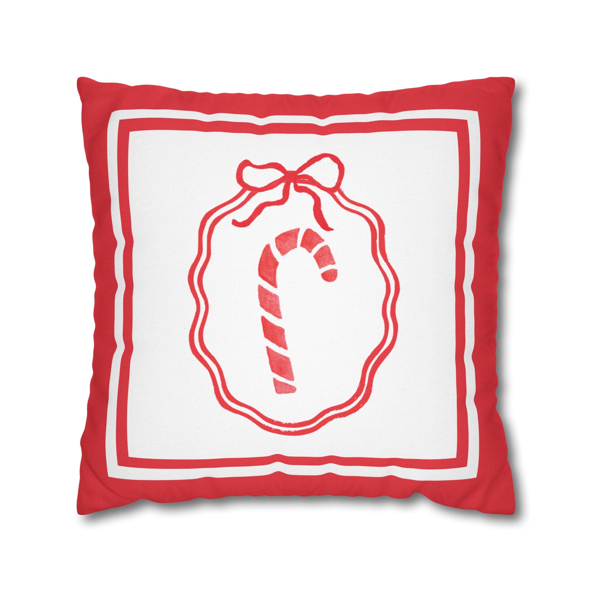 Candy Cane Christmas Pillow Cover