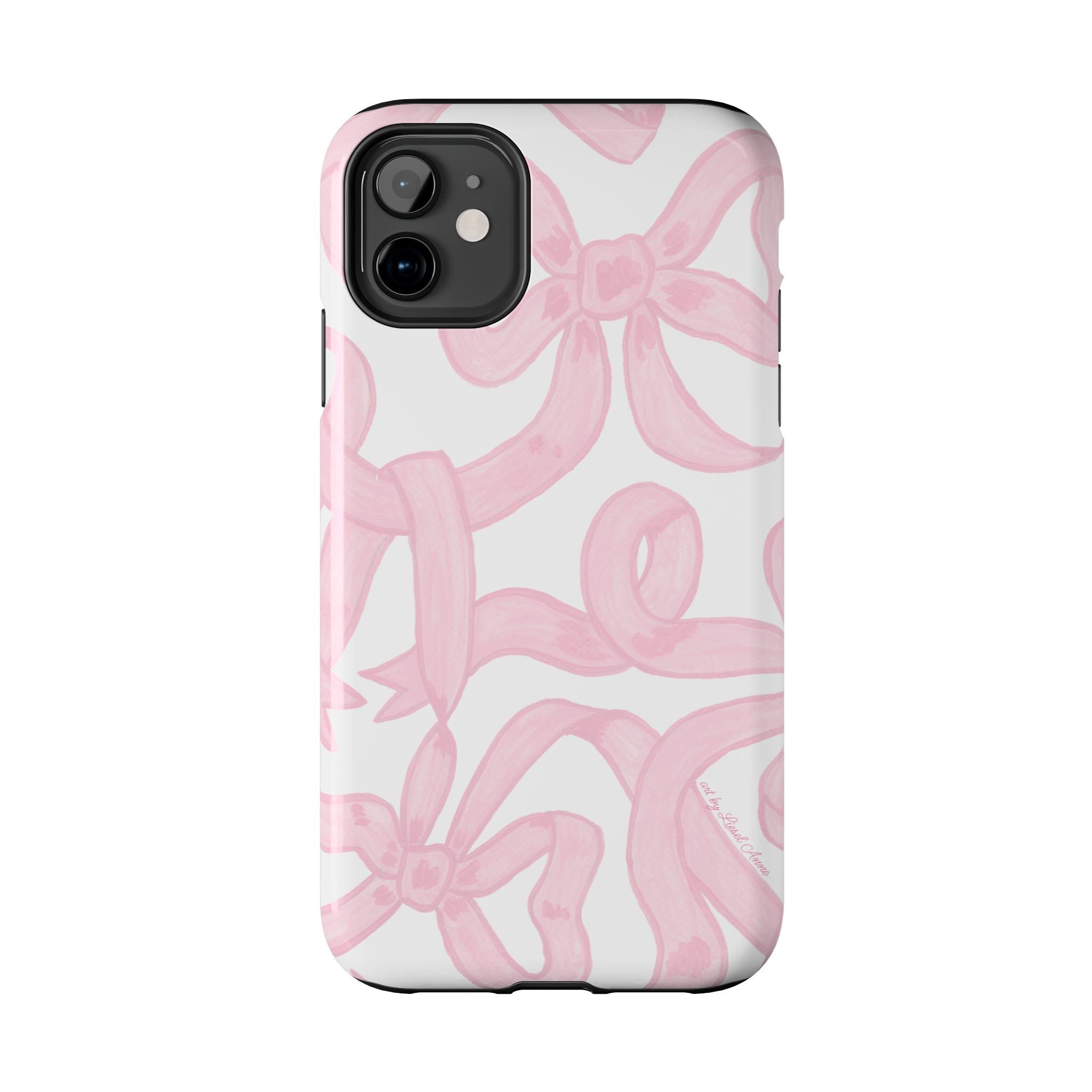 Pink Bows Phone Case - Tough Dual Layer Protection for iPhone 11 to 14