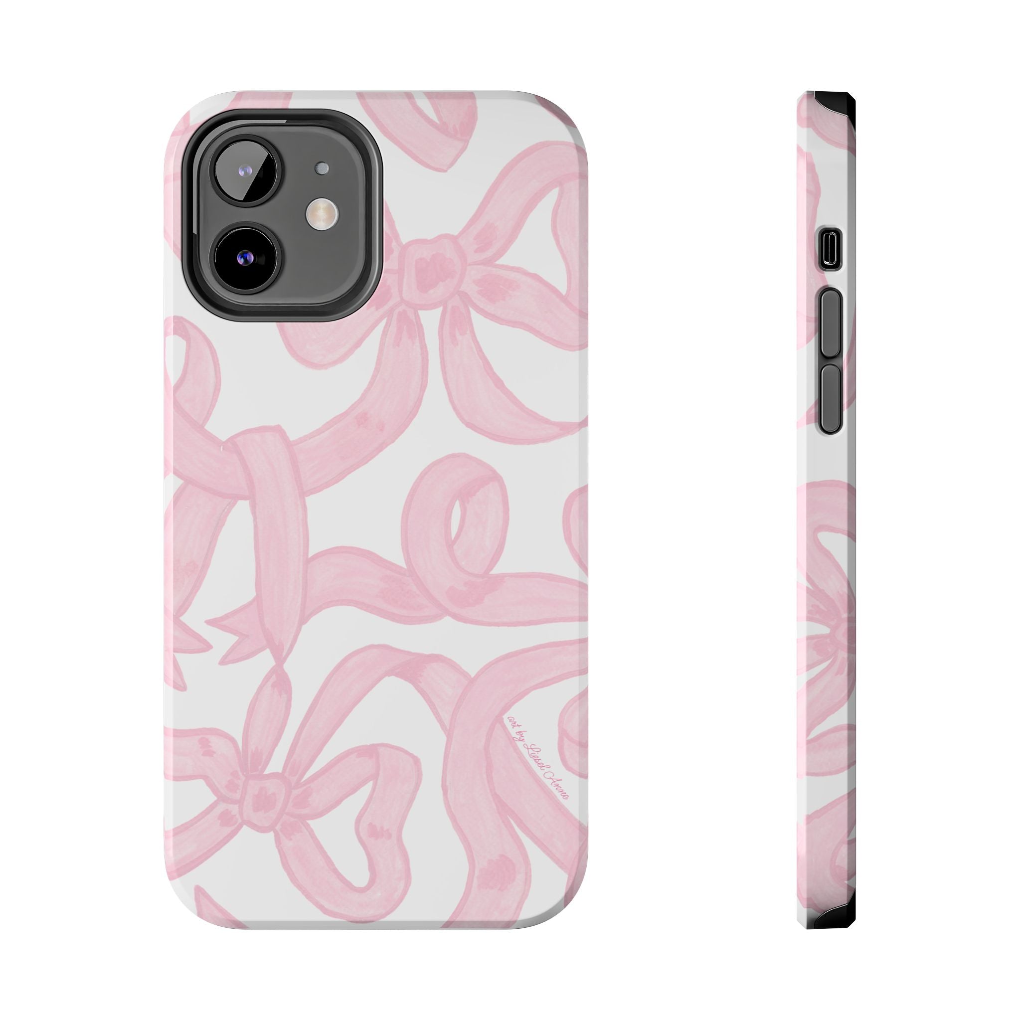 Pink Bows Phone Case - Tough Dual Layer Protection for iPhone 11 to 14