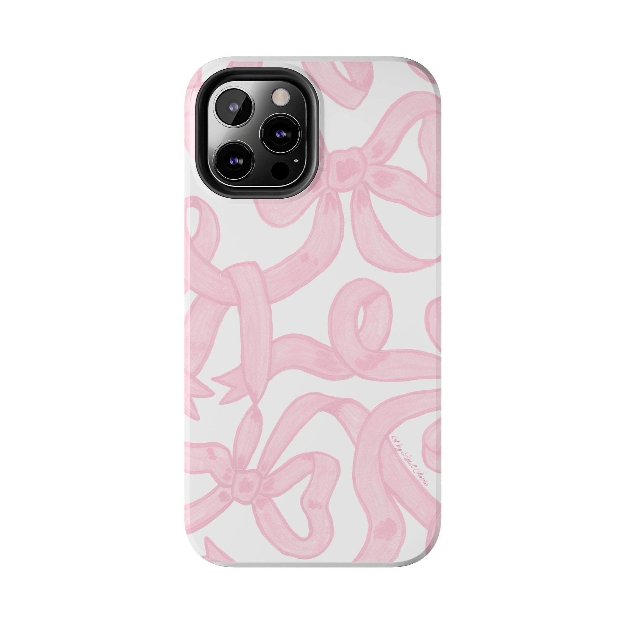 Pink Bows Phone Case - Tough Dual Layer Protection for iPhone 11 to 14