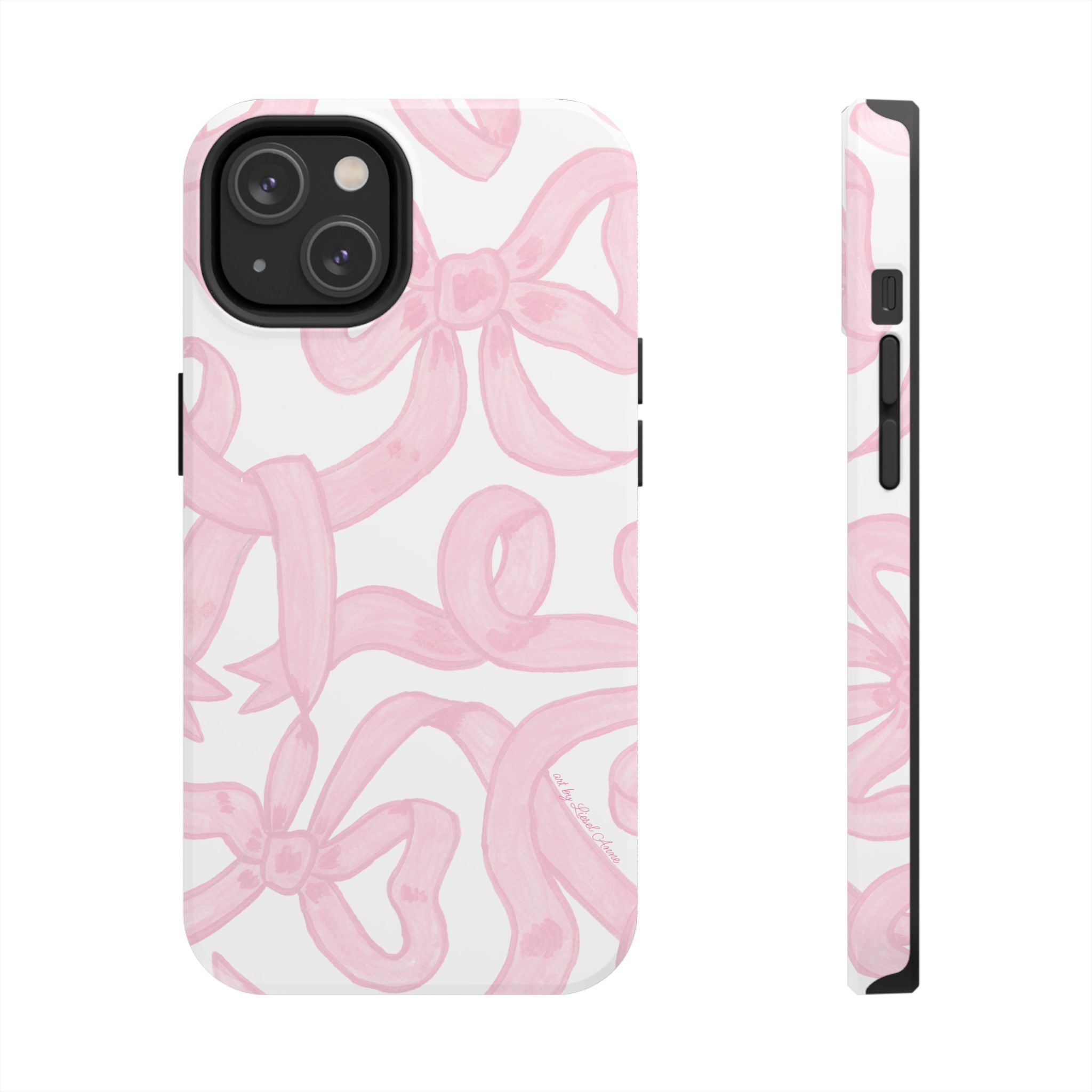 Pink Bows Phone Case - Tough Dual Layer Protection for iPhone 11 to 14