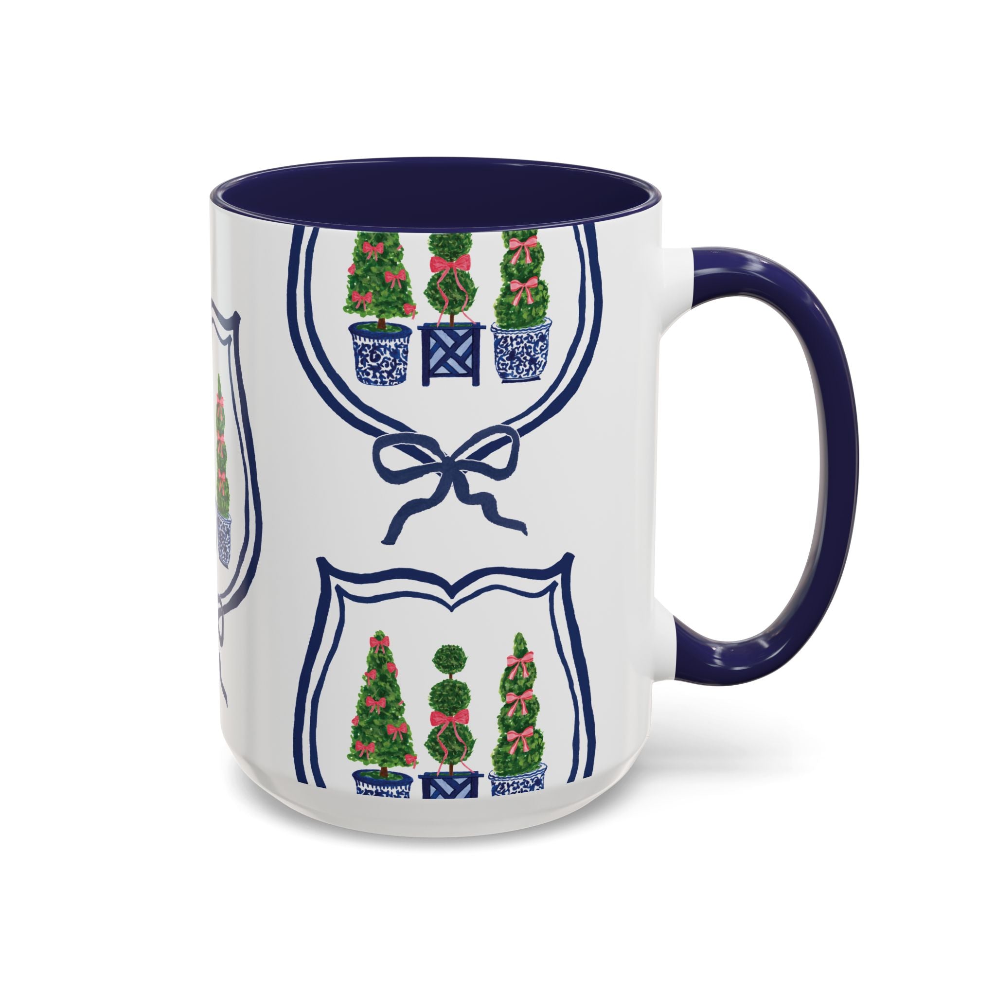 Topiary Trio Blue and White Chinoiserie Christmas Mug