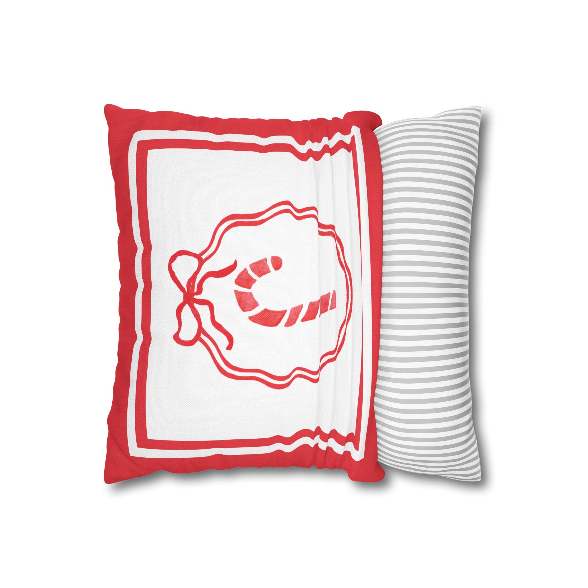 Candy Cane Christmas Pillow Cover