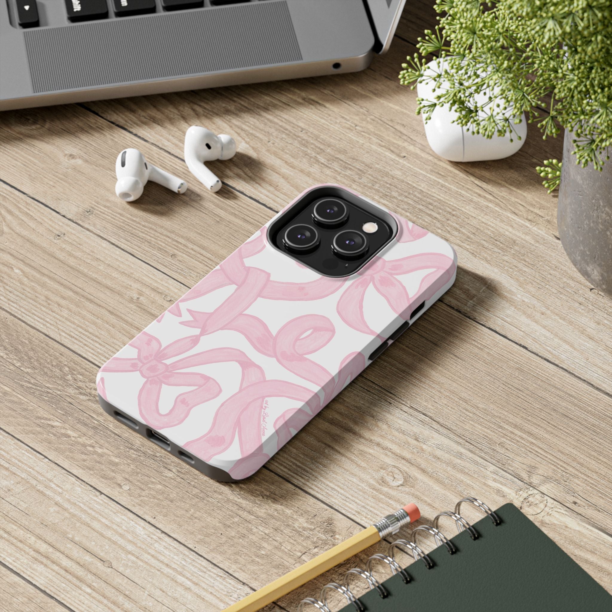 Pink Bows Phone Case - Tough Dual Layer Protection for iPhone 11 to 14