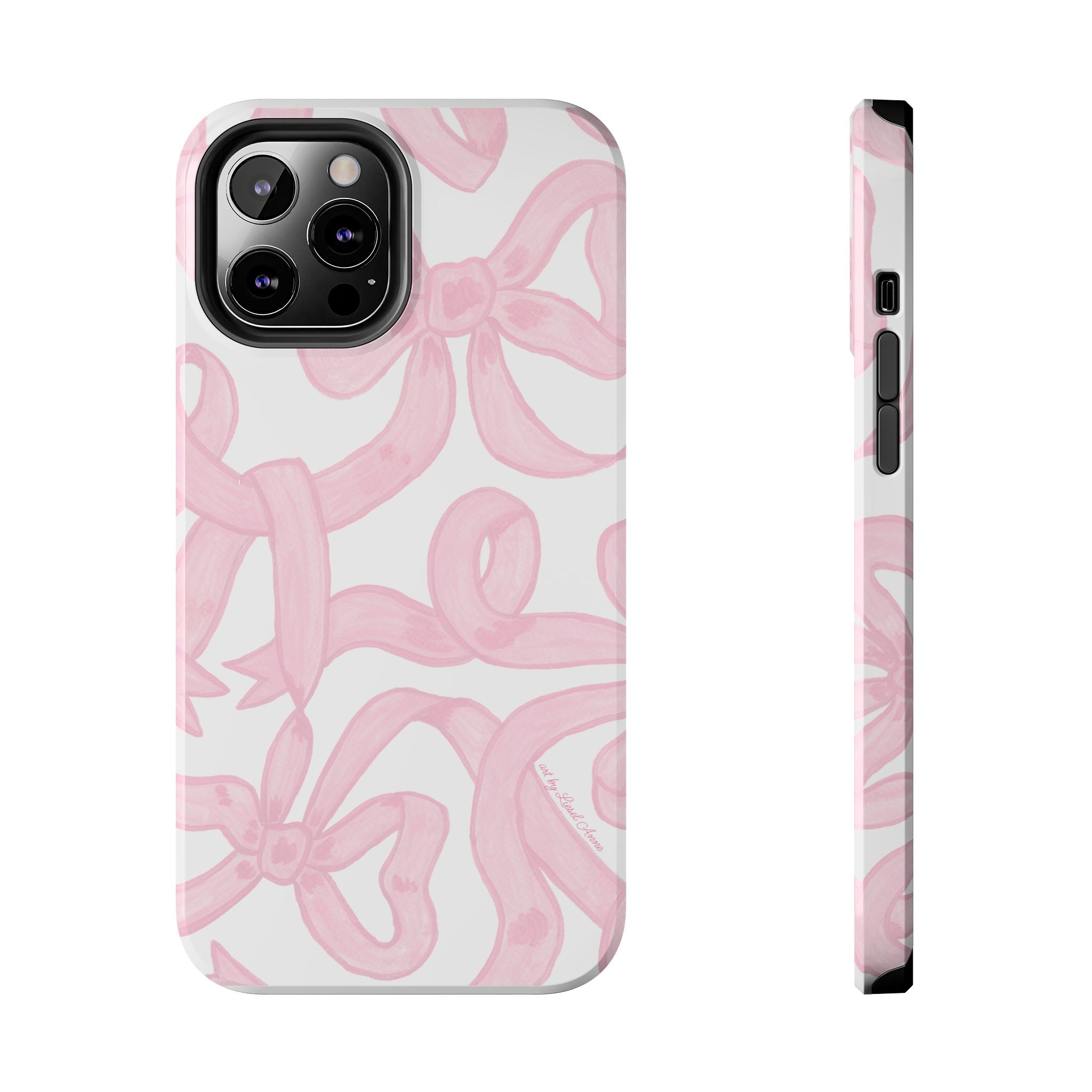 Pink Bows Phone Case - Tough Dual Layer Protection for iPhone 11 to 14