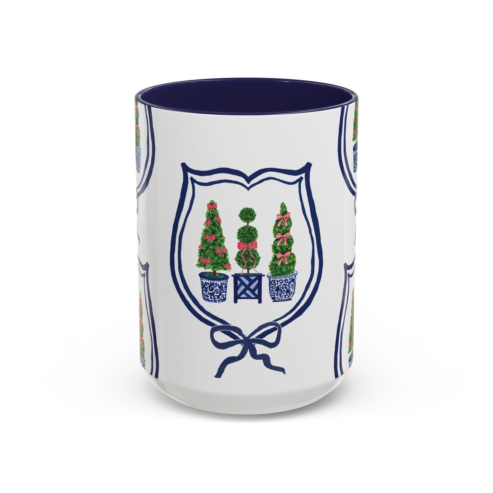 Topiary Trio Blue and White Chinoiserie Christmas Mug