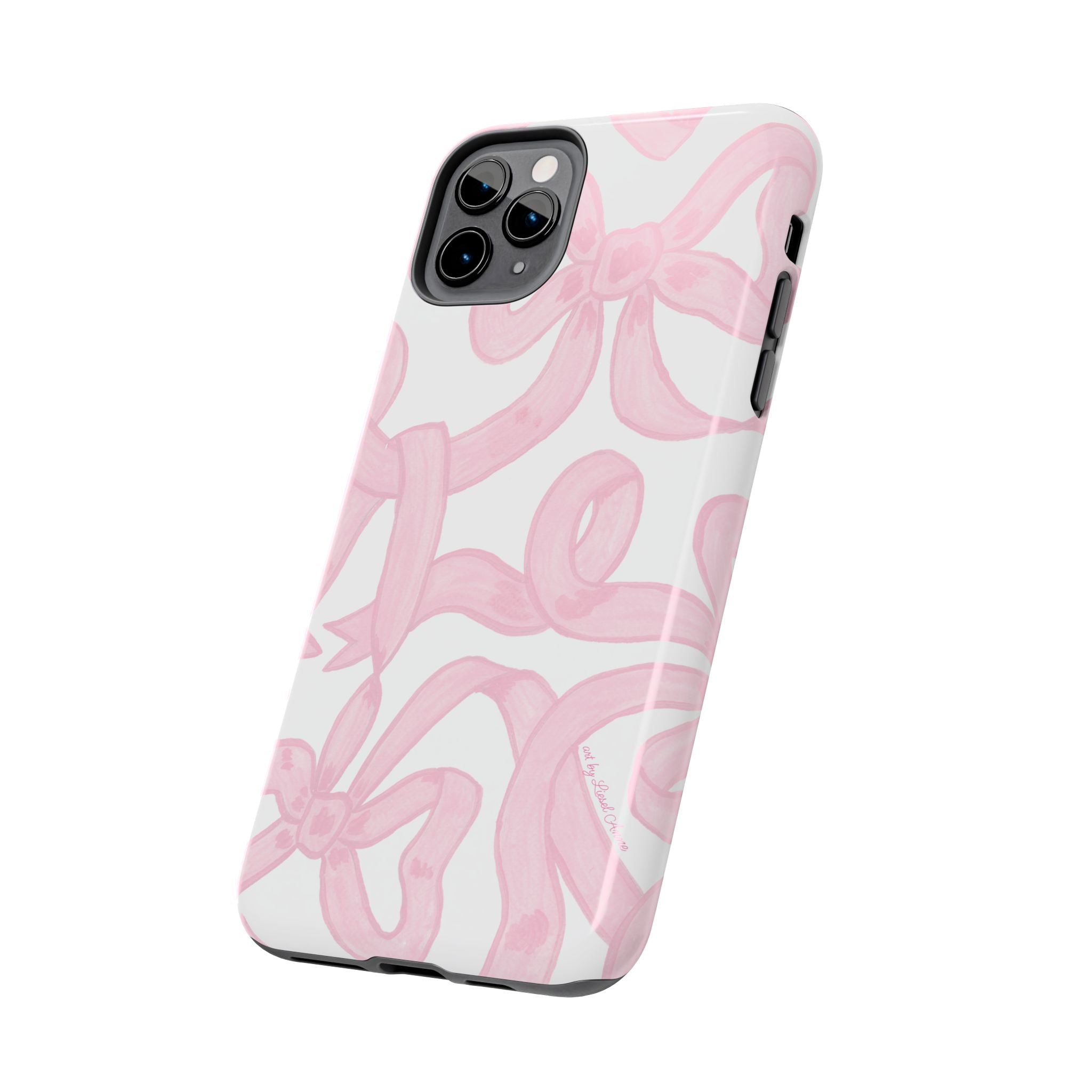 Pink Bows Phone Case - Tough Dual Layer Protection for iPhone 11 to 14