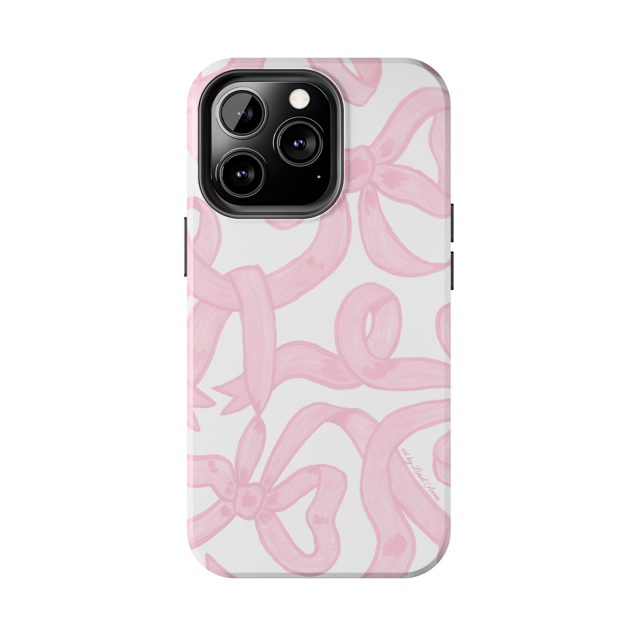 Pink Bows Phone Case - Tough Dual Layer Protection for iPhone 11 to 14