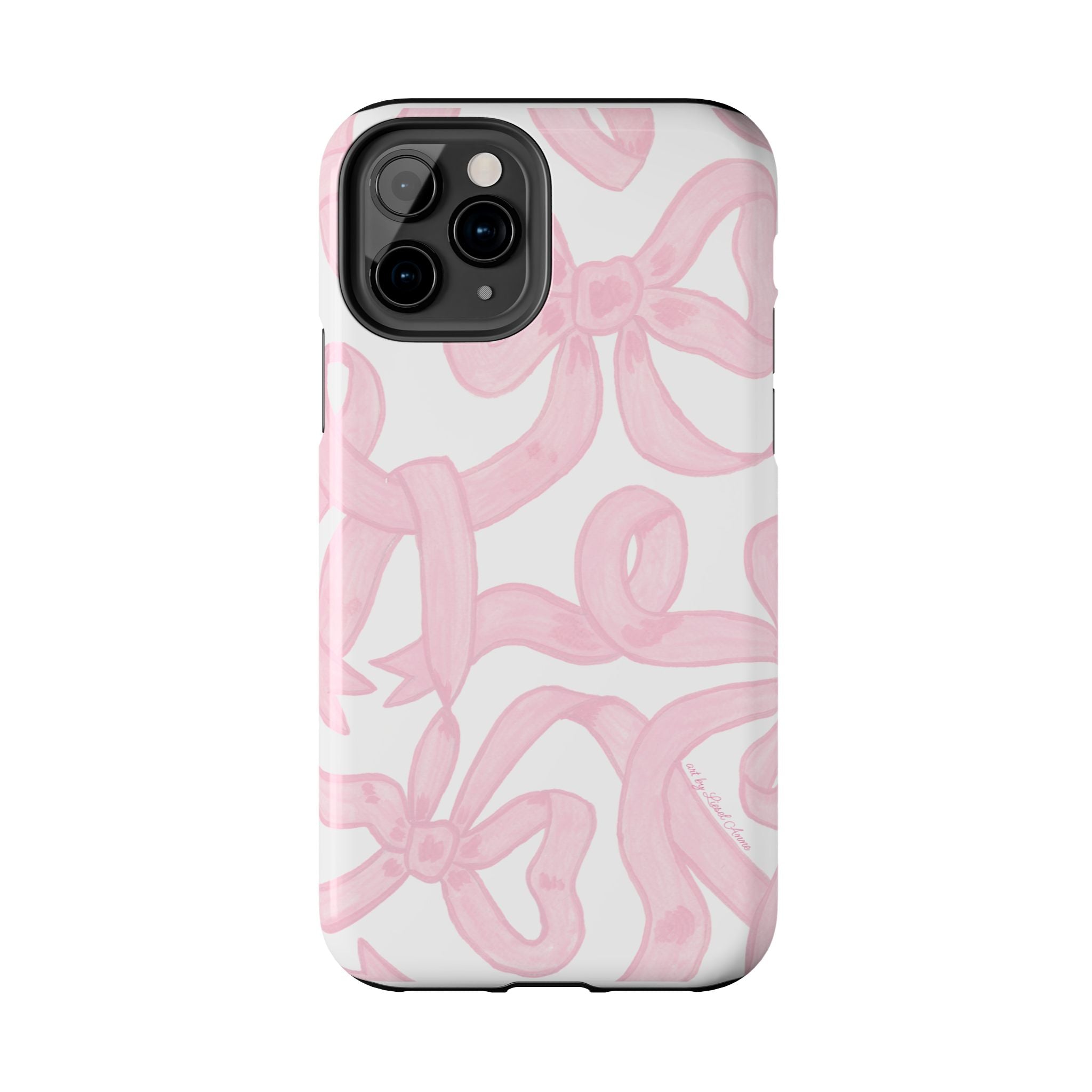 Pink Bows Phone Case - Tough Dual Layer Protection for iPhone 11 to 14
