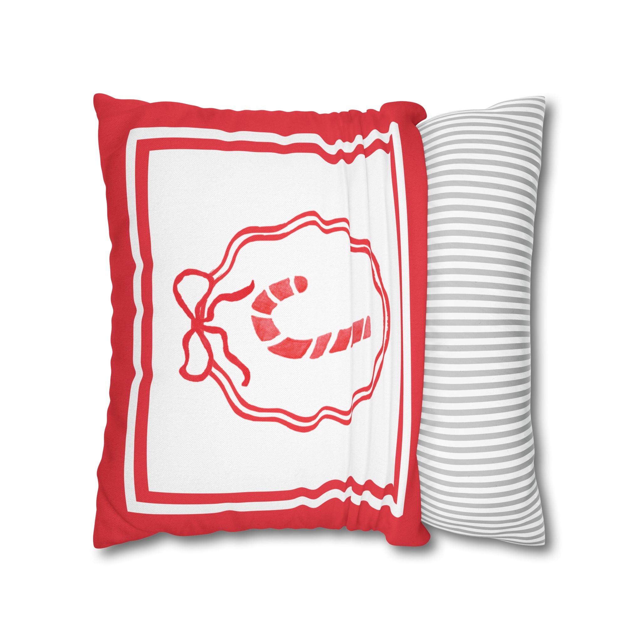 Candy Cane Christmas Pillow Cover
