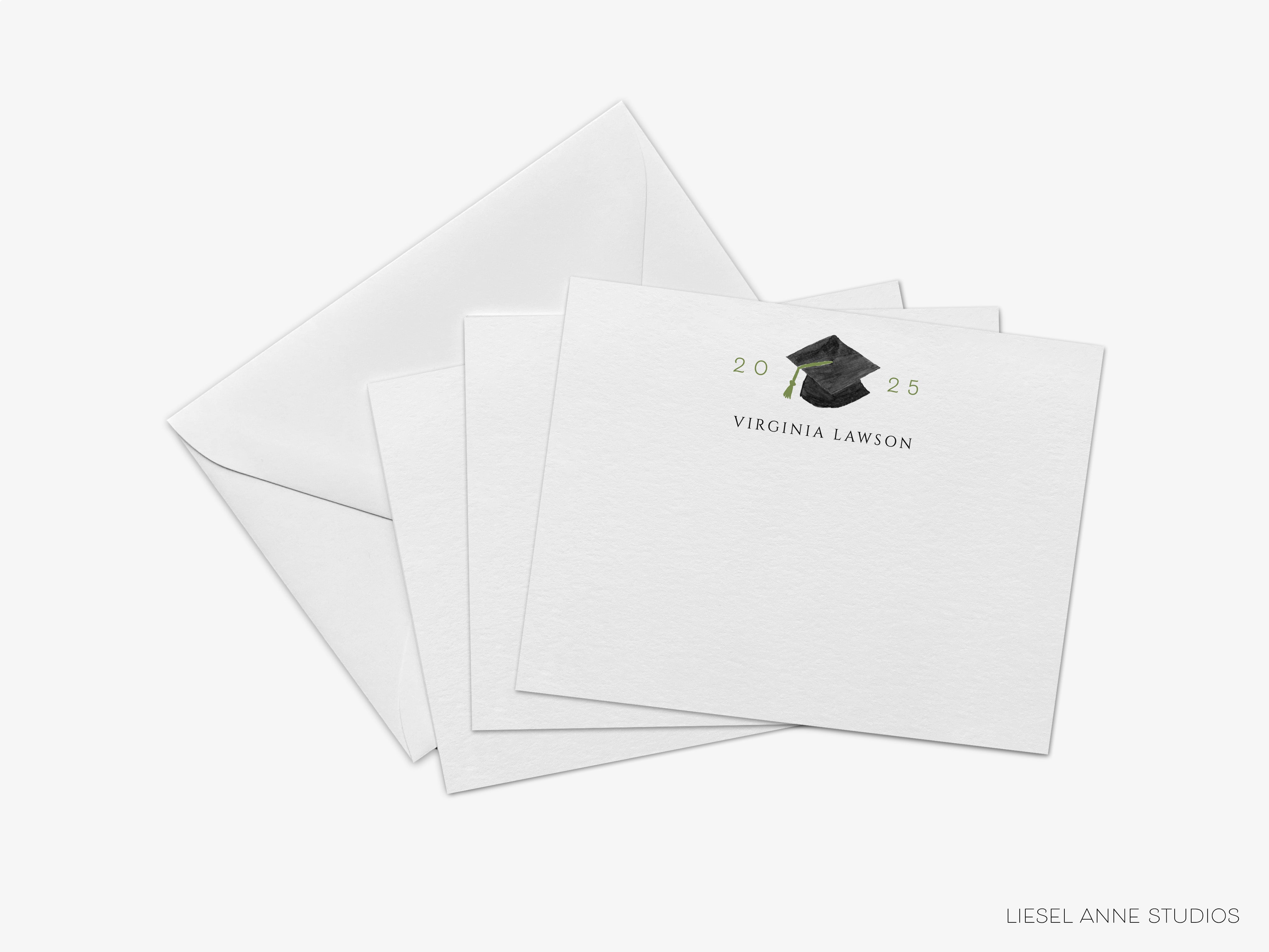 a set of four graduation cards with a mortar cap on them