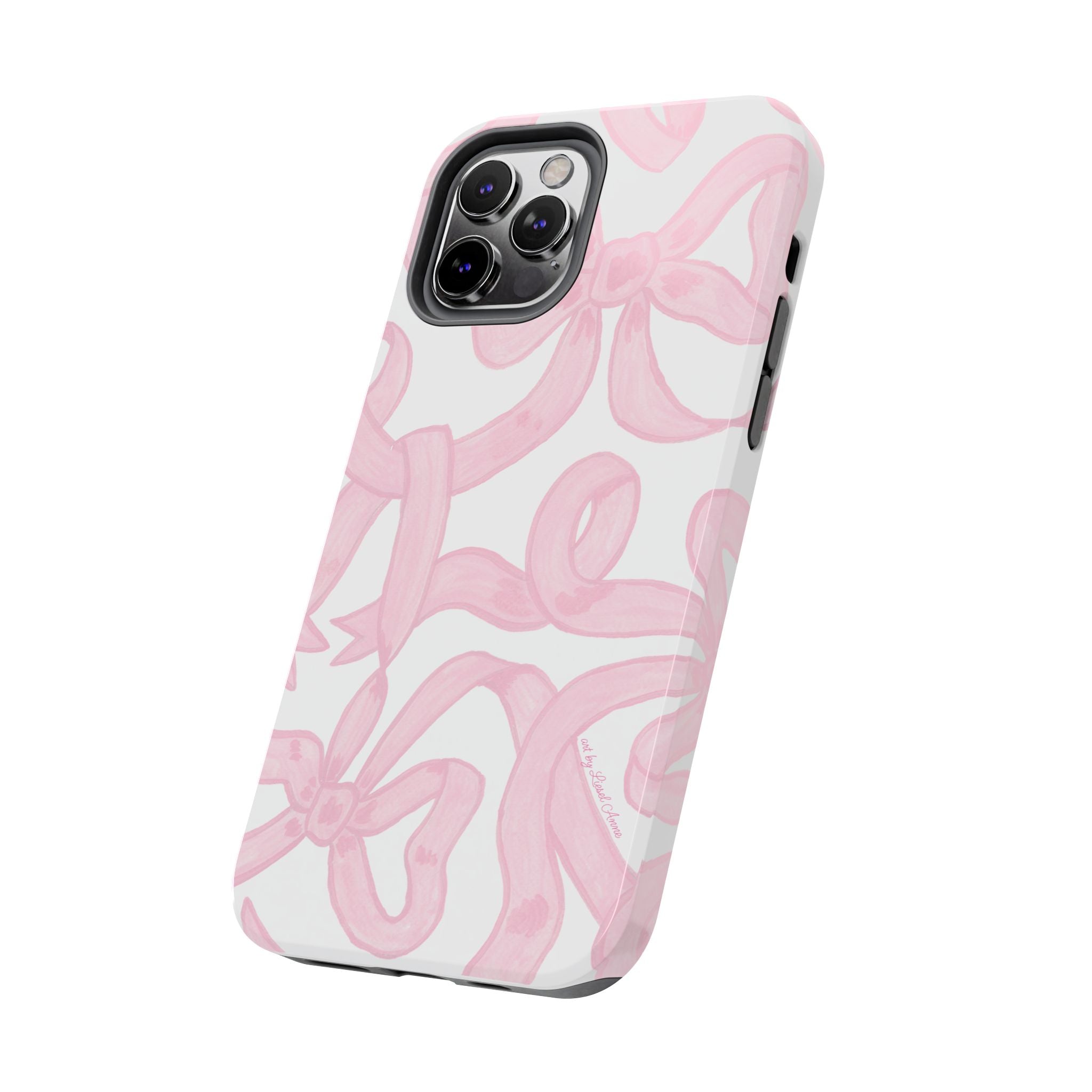 Pink Bows Phone Case - Tough Dual Layer Protection for iPhone 11 to 14