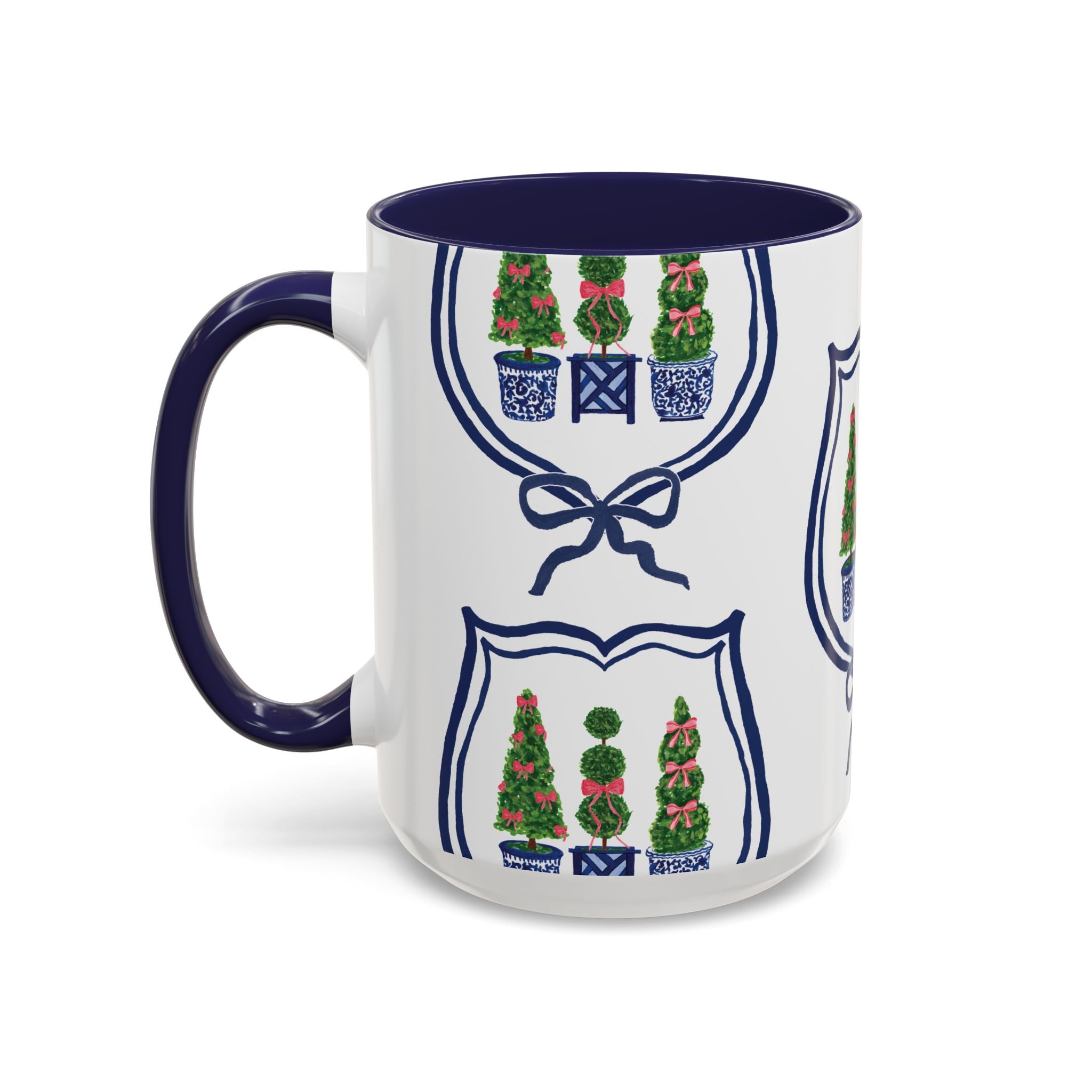 Topiary Trio Blue and White Chinoiserie Christmas Mug