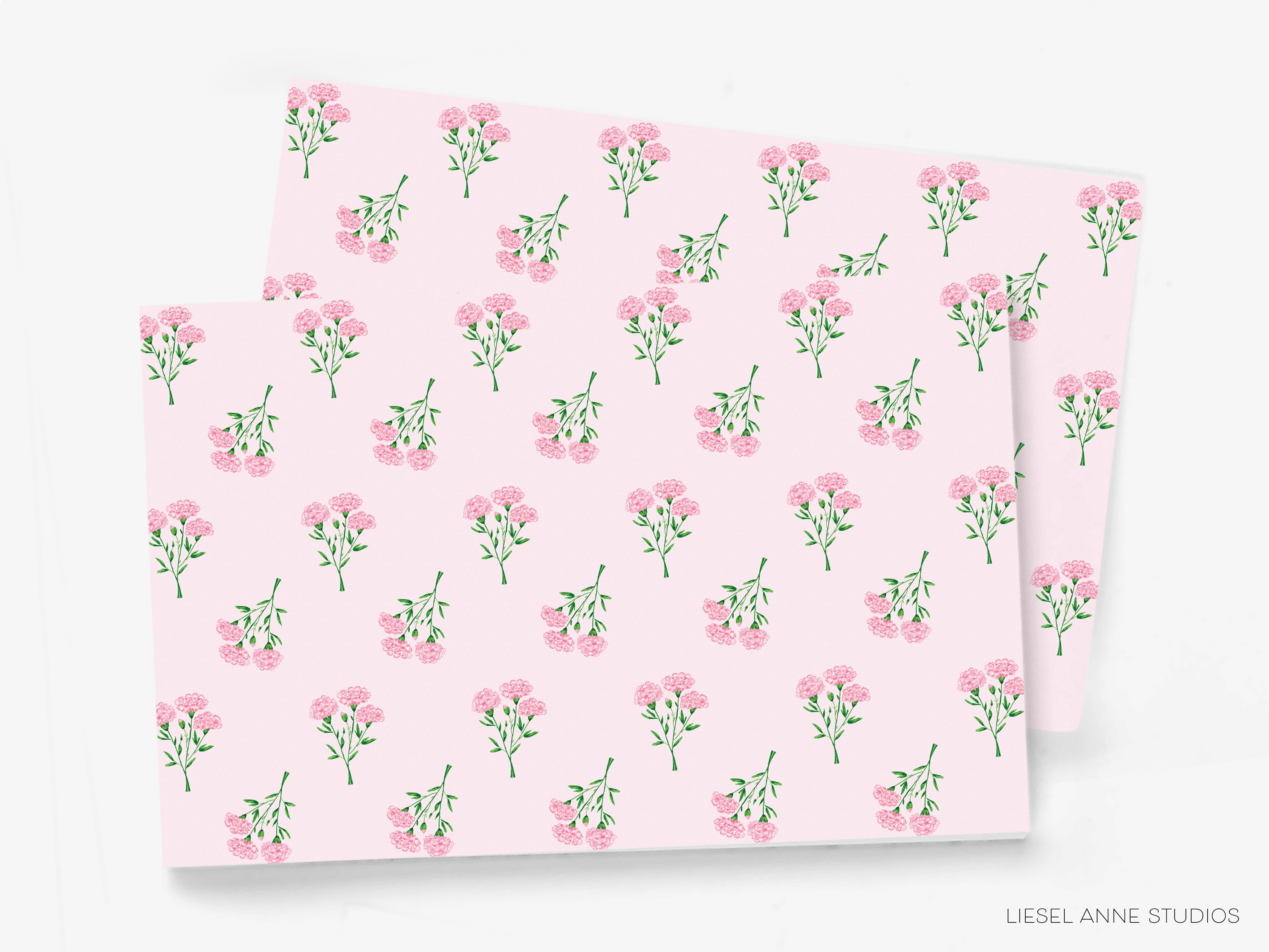 a repeating pattern of pink flowers on a light pink background.