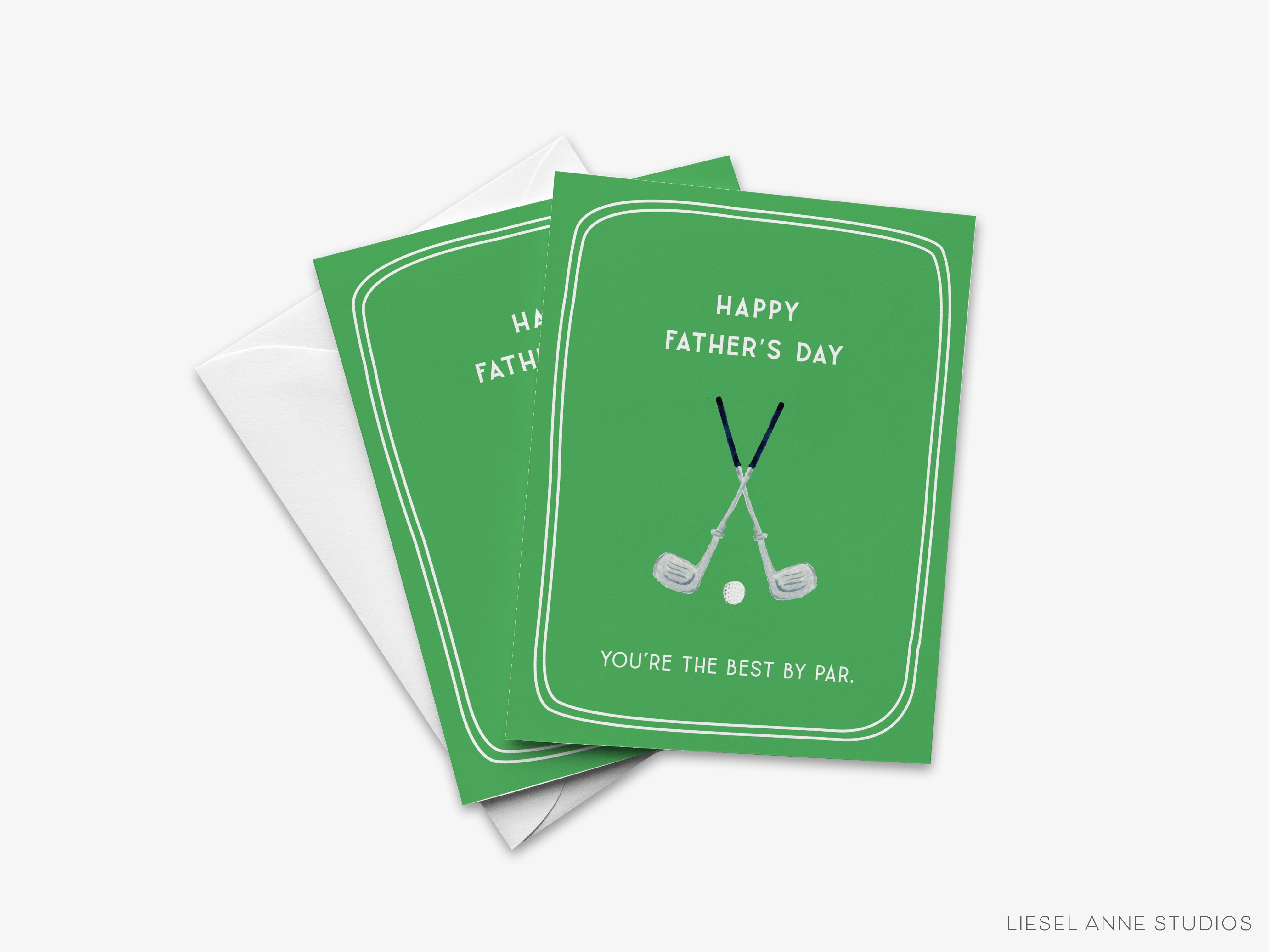 a set of three green father's day cards