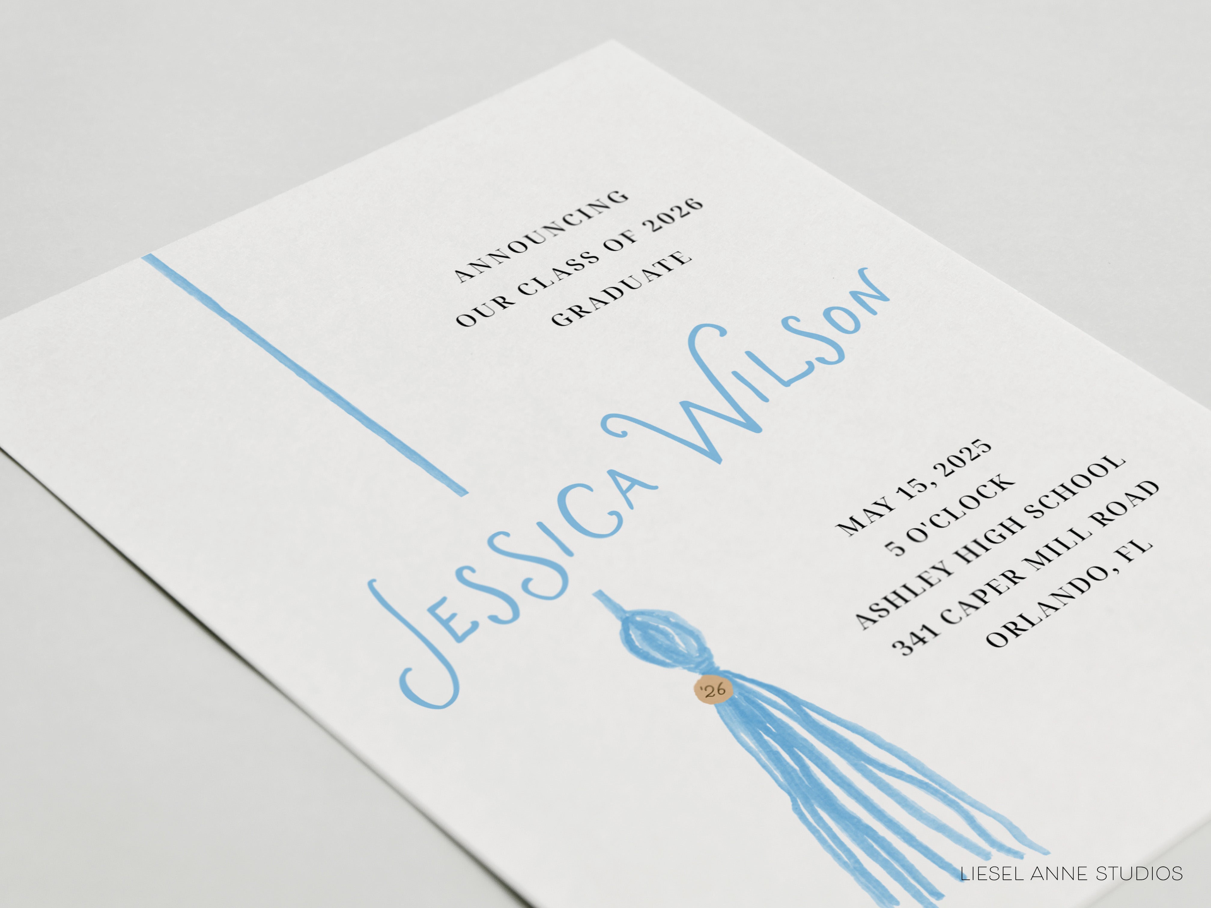 The image is a graduation invitation for Jessica Wilson, who is graduating from high school in May, 2021.
