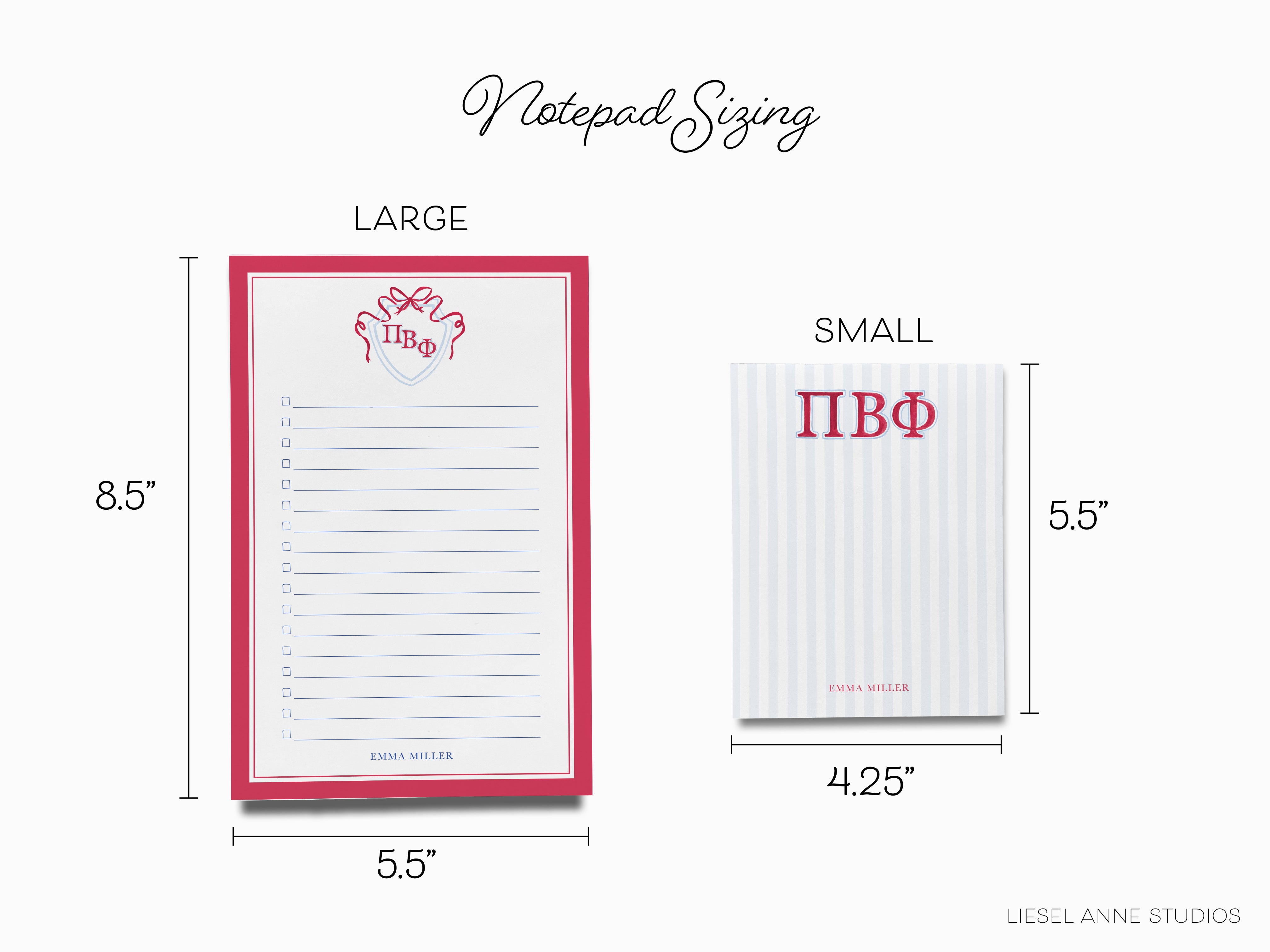 a notepad and a notepad with the name of a girl on it