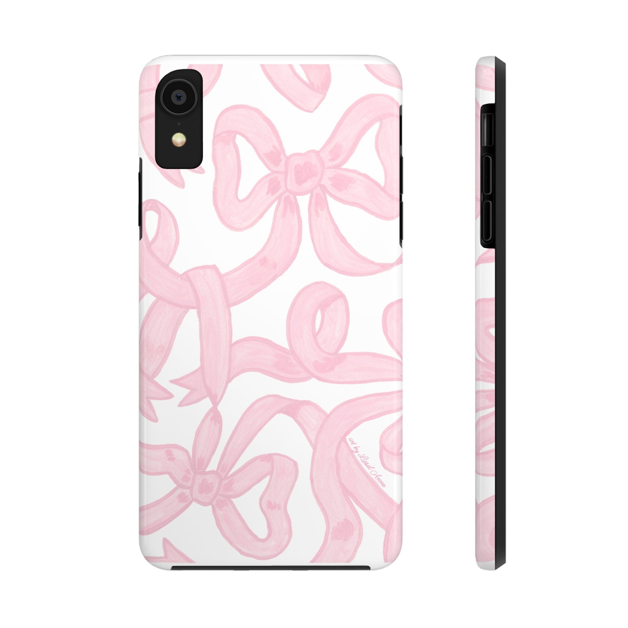 Pink Bows Phone Case - Tough Dual Layer Protection for iPhone 11 to 14