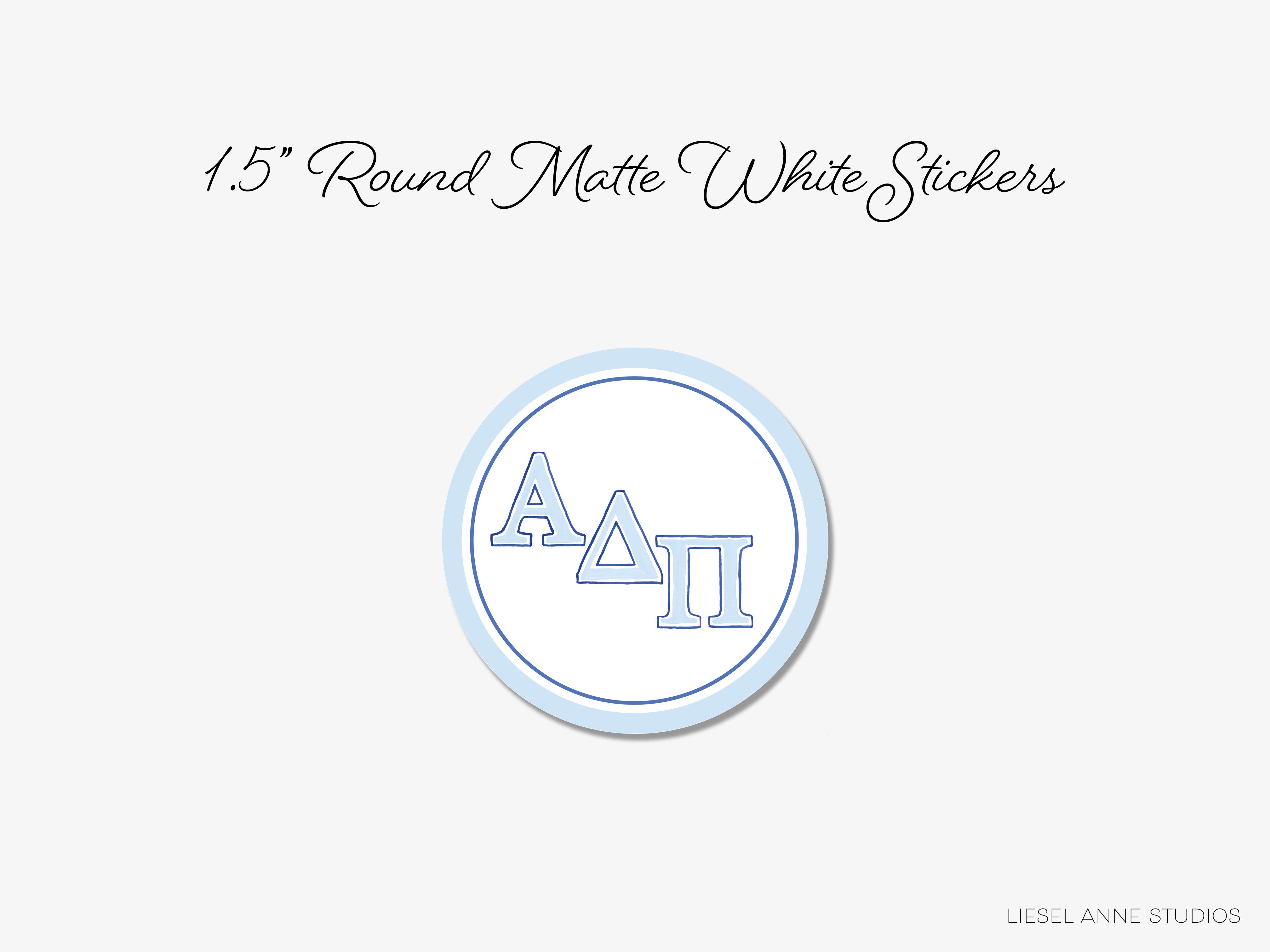 a white button with the words round mate white stickers