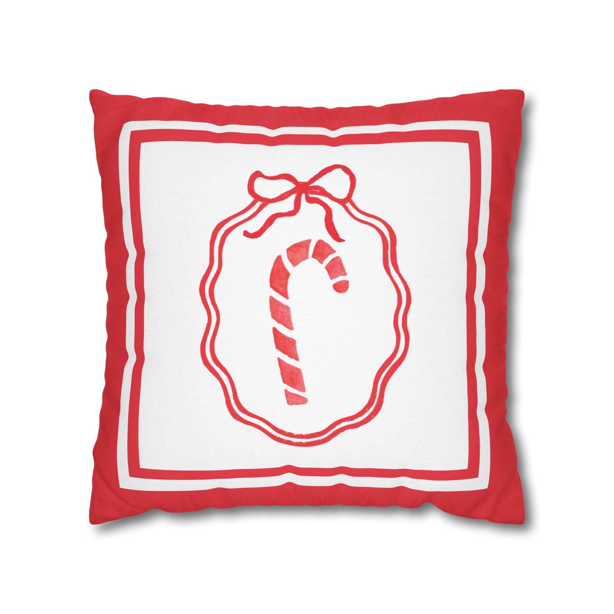 Candy Cane Christmas Pillow Cover