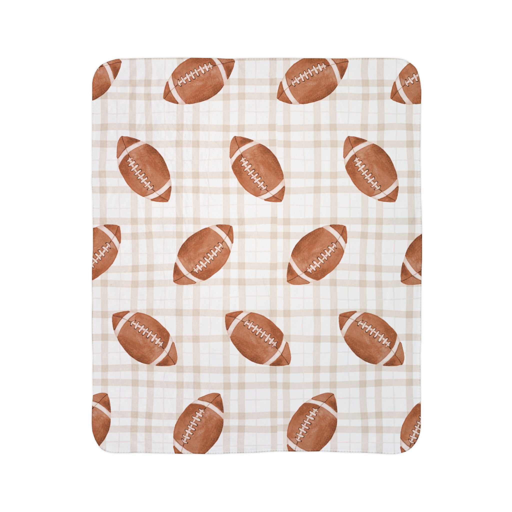 Football Game Day Sherpa Plaid Blanket