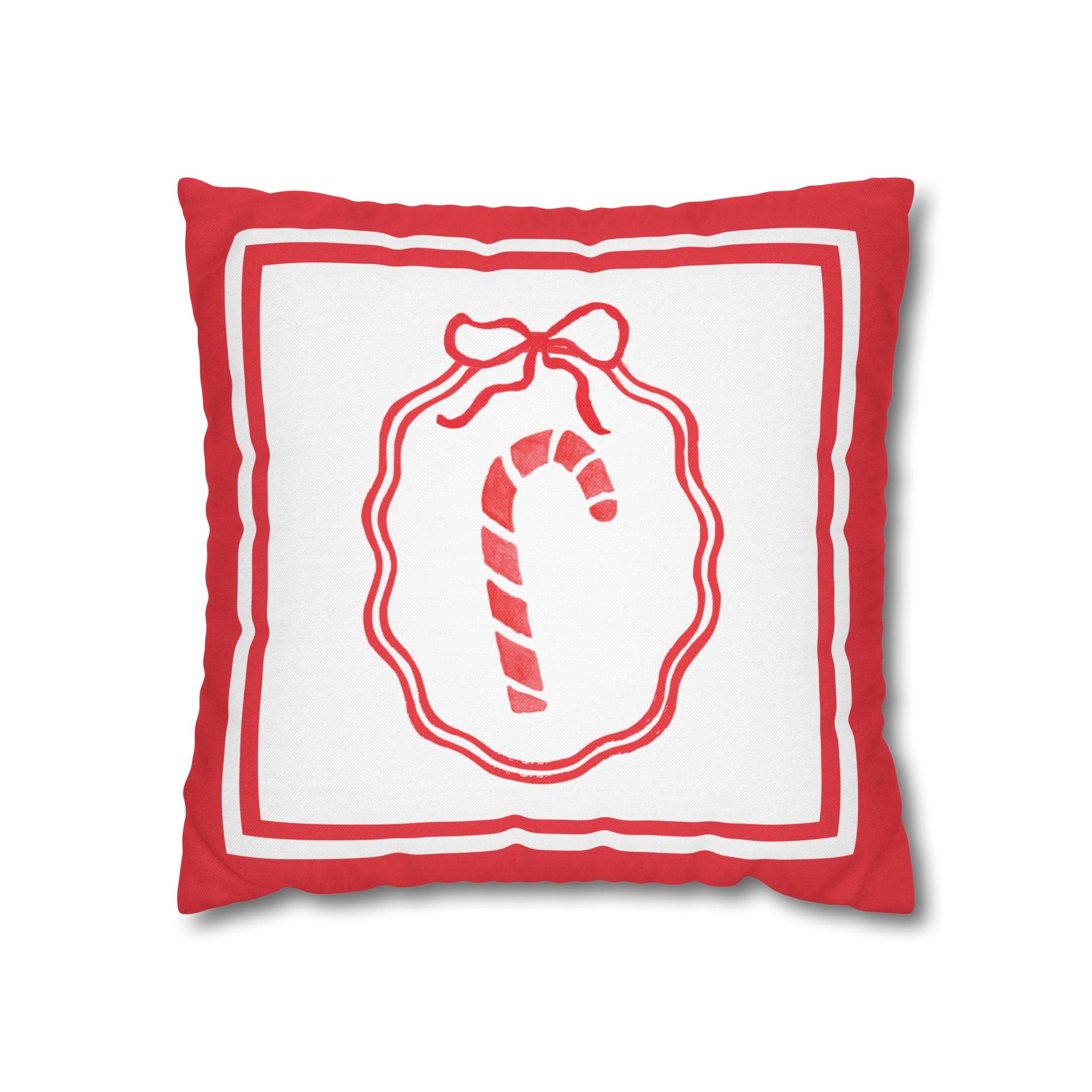 Candy Cane Christmas Pillow Cover