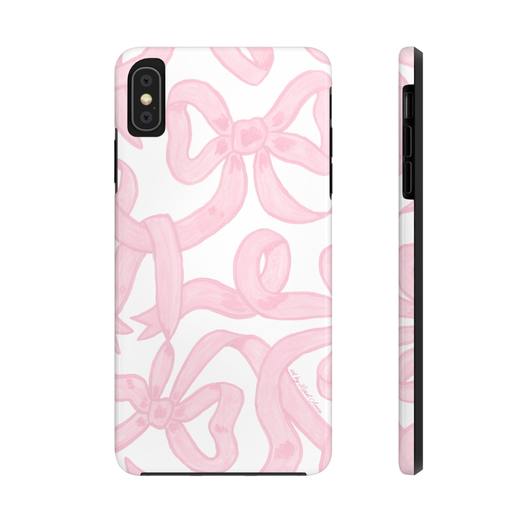 Pink Bows Phone Case - Tough Dual Layer Protection for iPhone 11 to 14