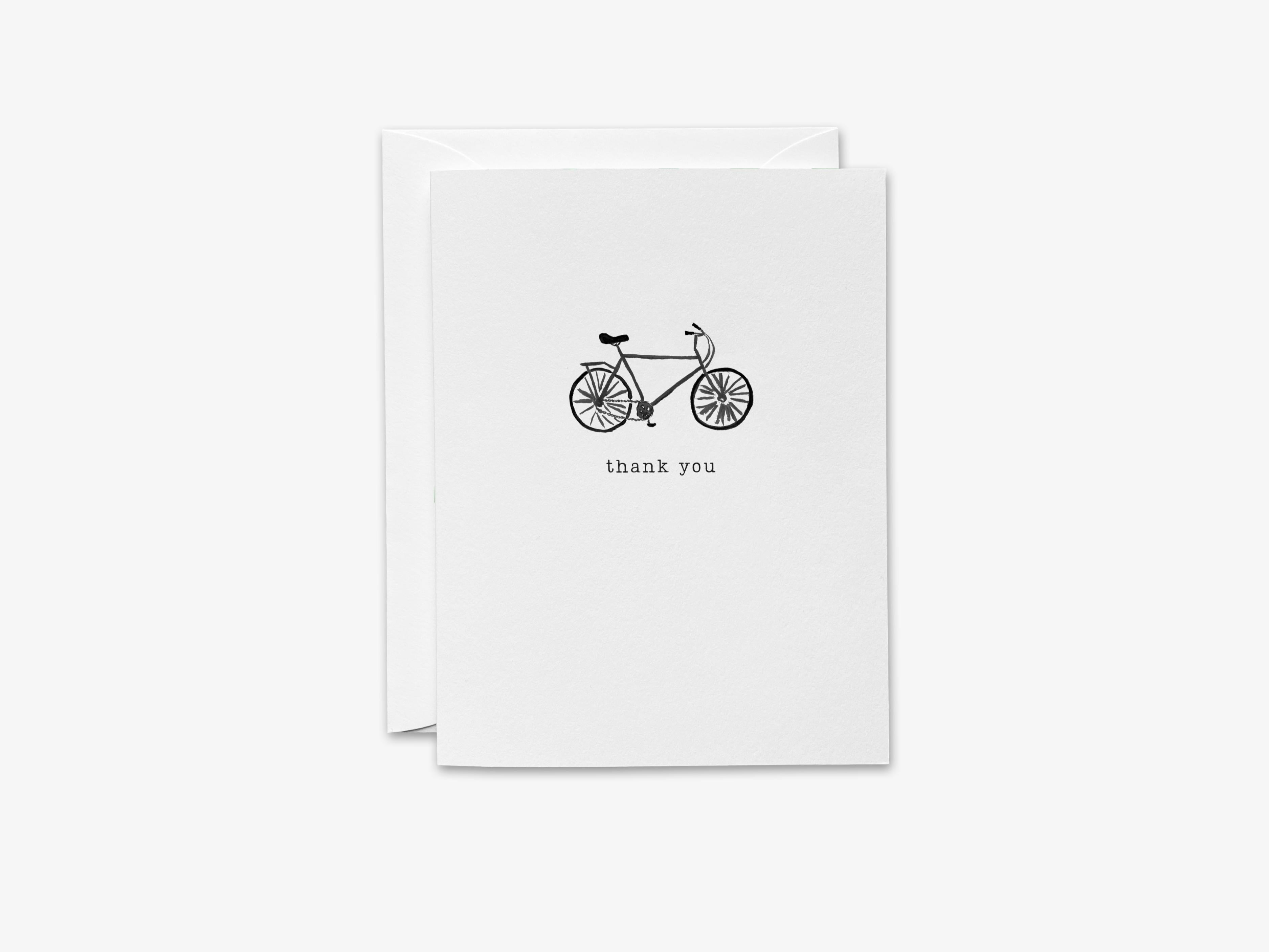 Bicycle Thank You Greeting Card-These folded greeting cards are 4.25x5.5 and feature our hand-painted bicycle, printed in the USA on 100lb textured stock. They come with a White envelope and make a great thank you card for the bike lover in your life.-The Singing Little Bird