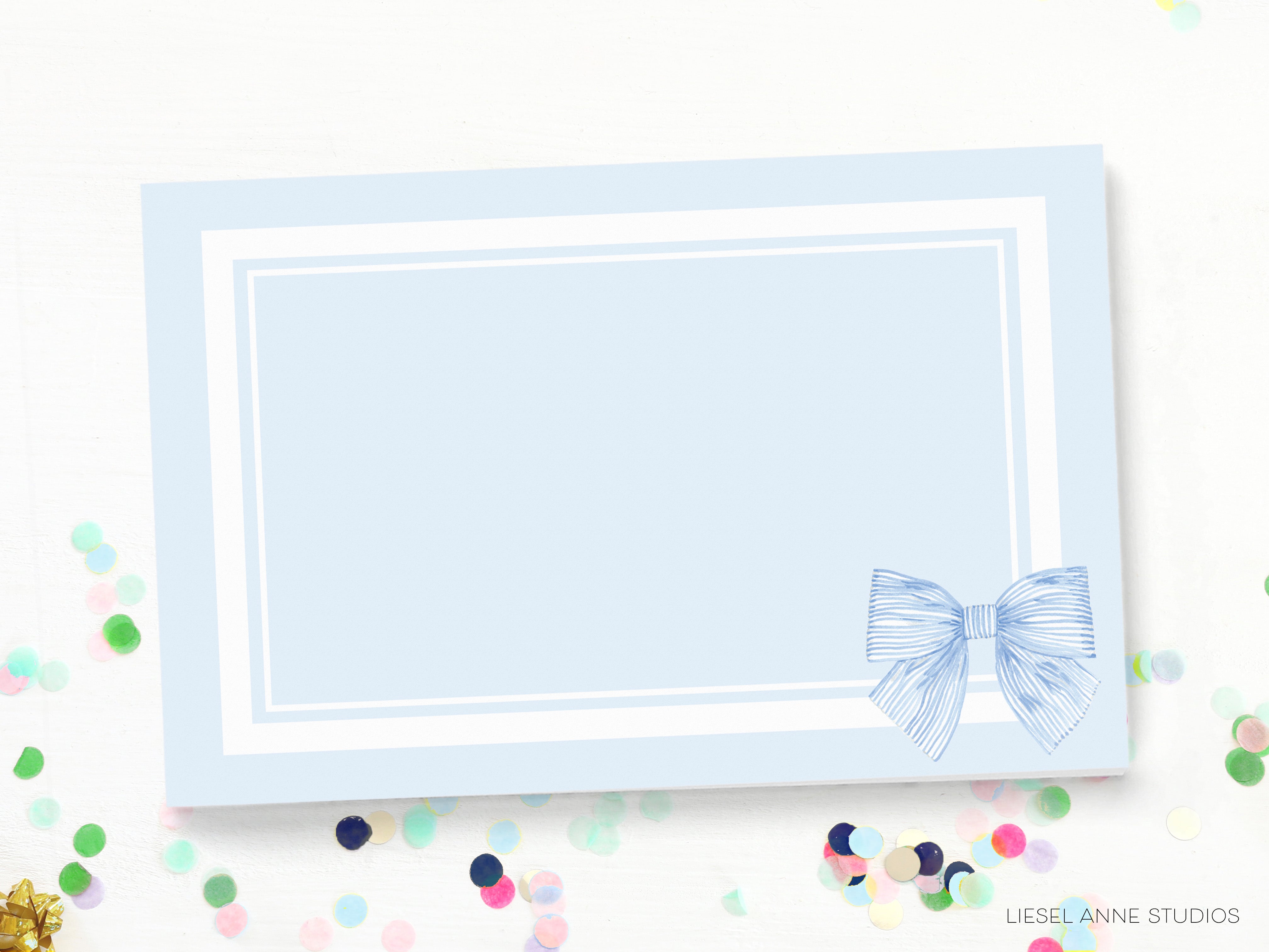 Blue Striped Bow Placemat Pad