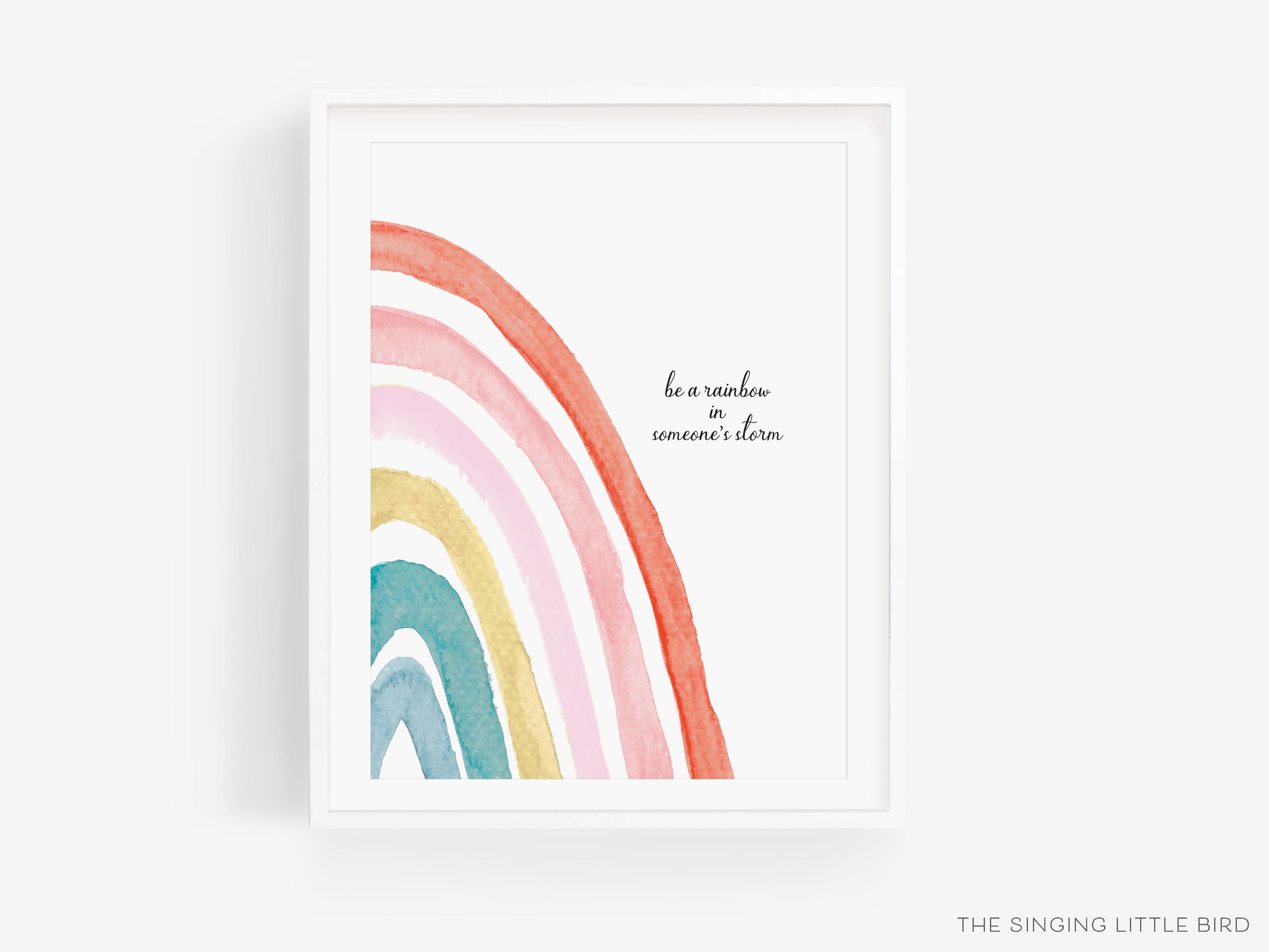 Boho Rainbow Quote Art Print-This watercolor art print features our hand-painted rainbow, printed in the USA on 120lb high quality art paper. This makes a great gift or wall decor for the boho lover in your life.-The Singing Little Bird
