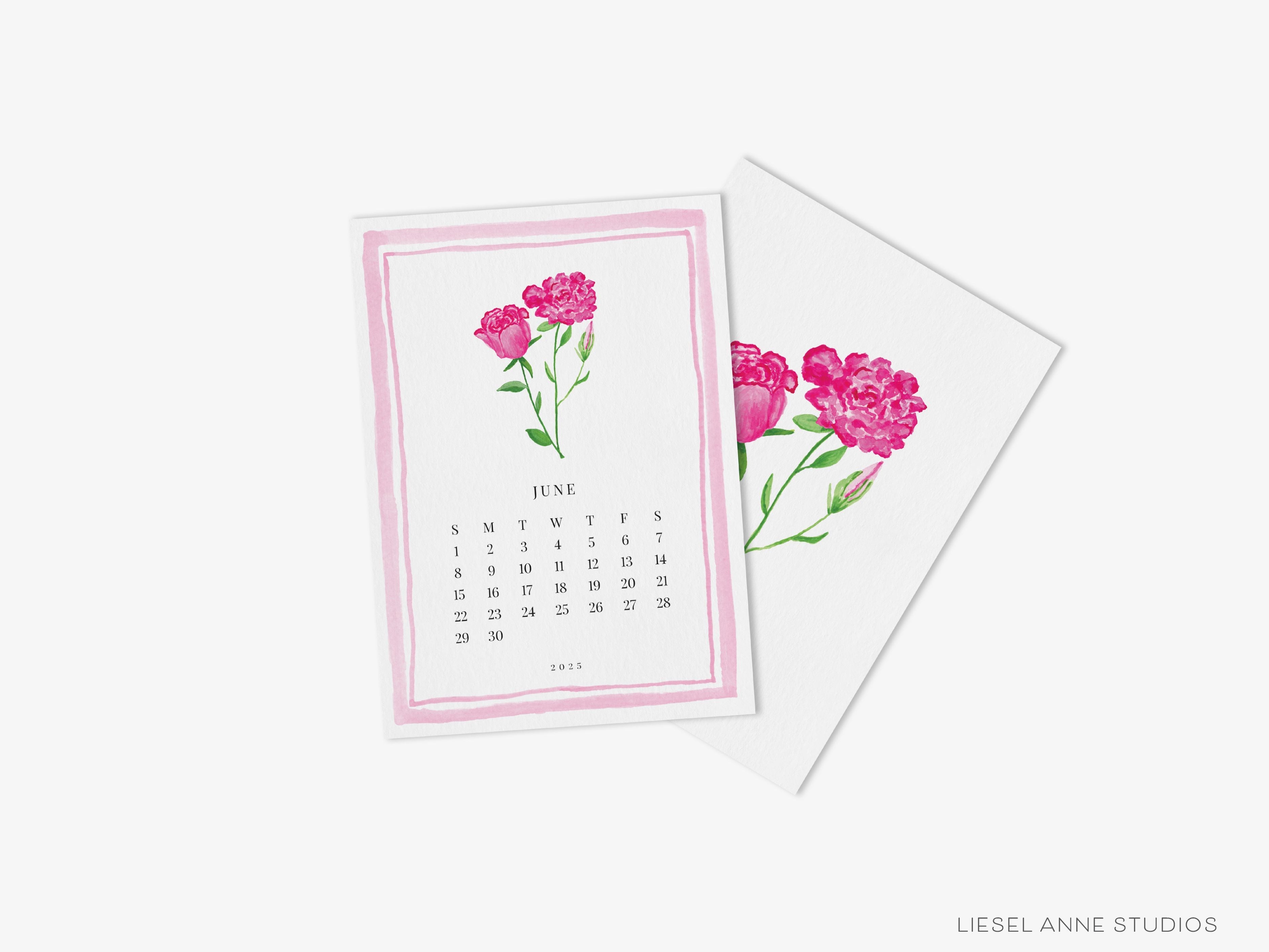 Botanical Birth Month Flower 2025 Watercolor Desk Calendar-These calendars feature our hand-painted watercolor botanical birth month flower art prints for each month, printed in the USA on a beautiful high quality 120lb paper with an eggshell finish. They come with beautifully designed backs that can be used as art prints and makes a great gift for the desktop calendar lover in your life.-The Singing Little Bird
