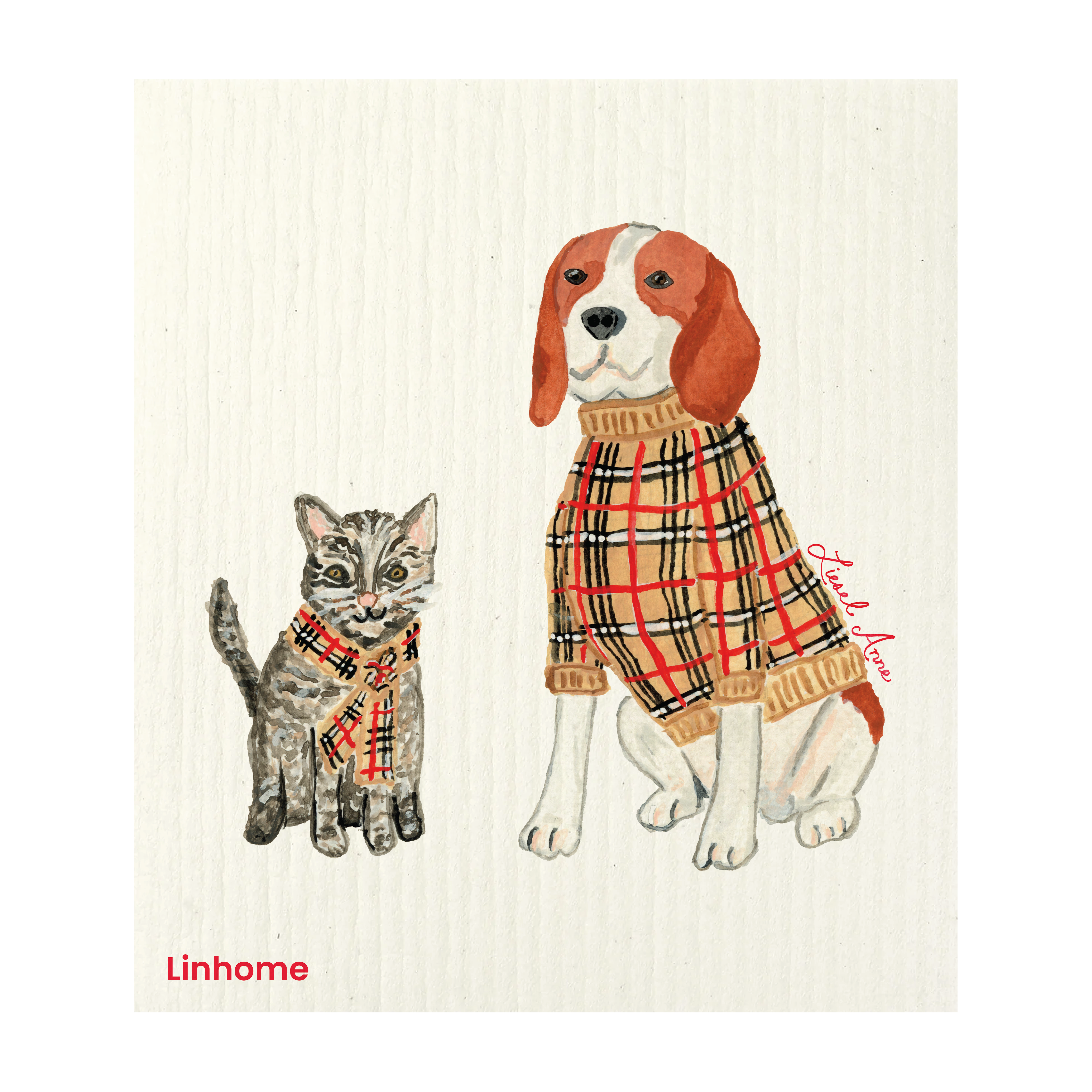 Holiday Paws Collection - Linhome x Liesel Anne Swedish Dishcloths - 4 Pack