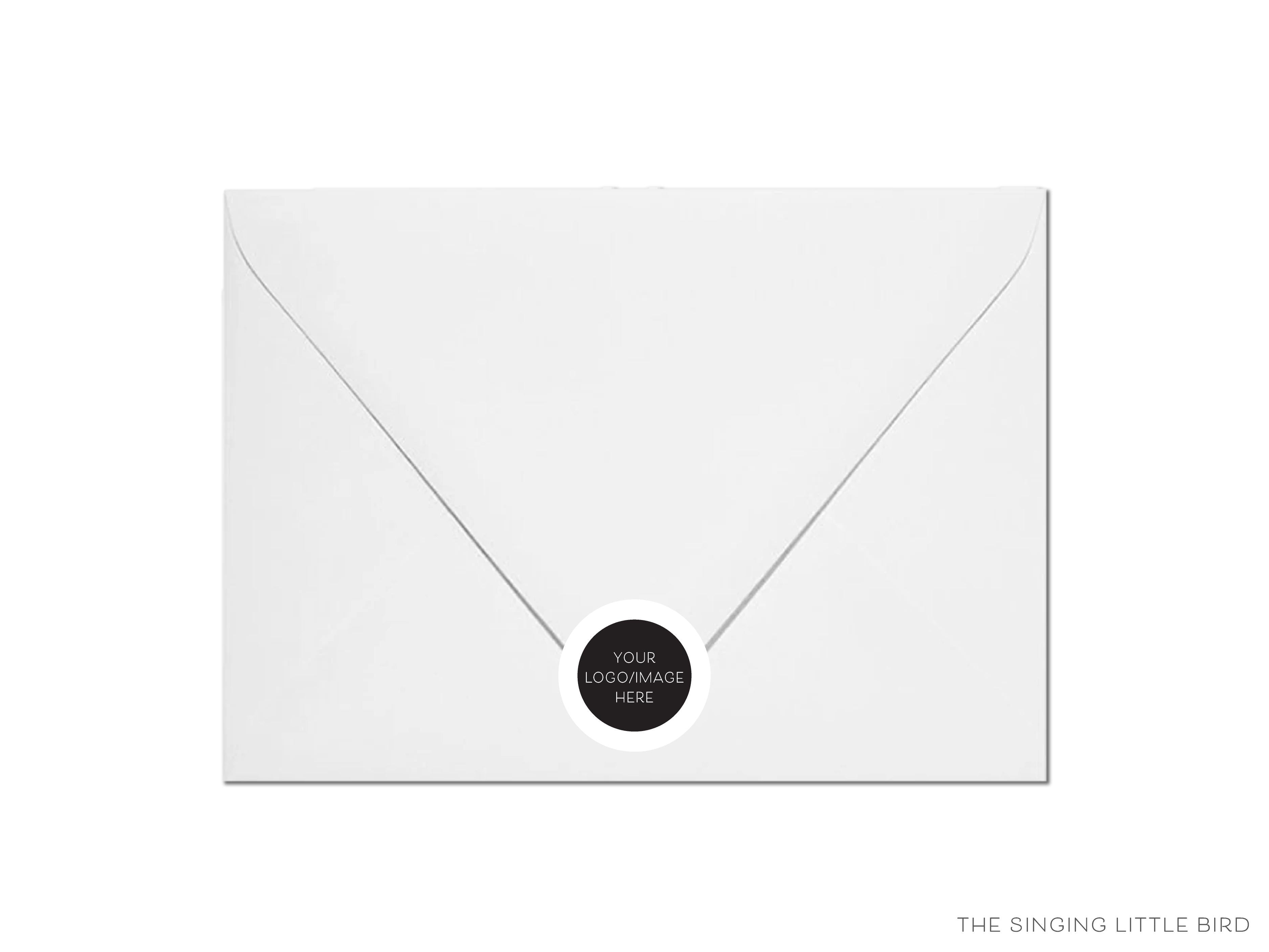 Custom Logo Round Stickers-These matte round stickers feature your custom image or logo, making great envelope seals or gifts.-The Singing Little Bird
