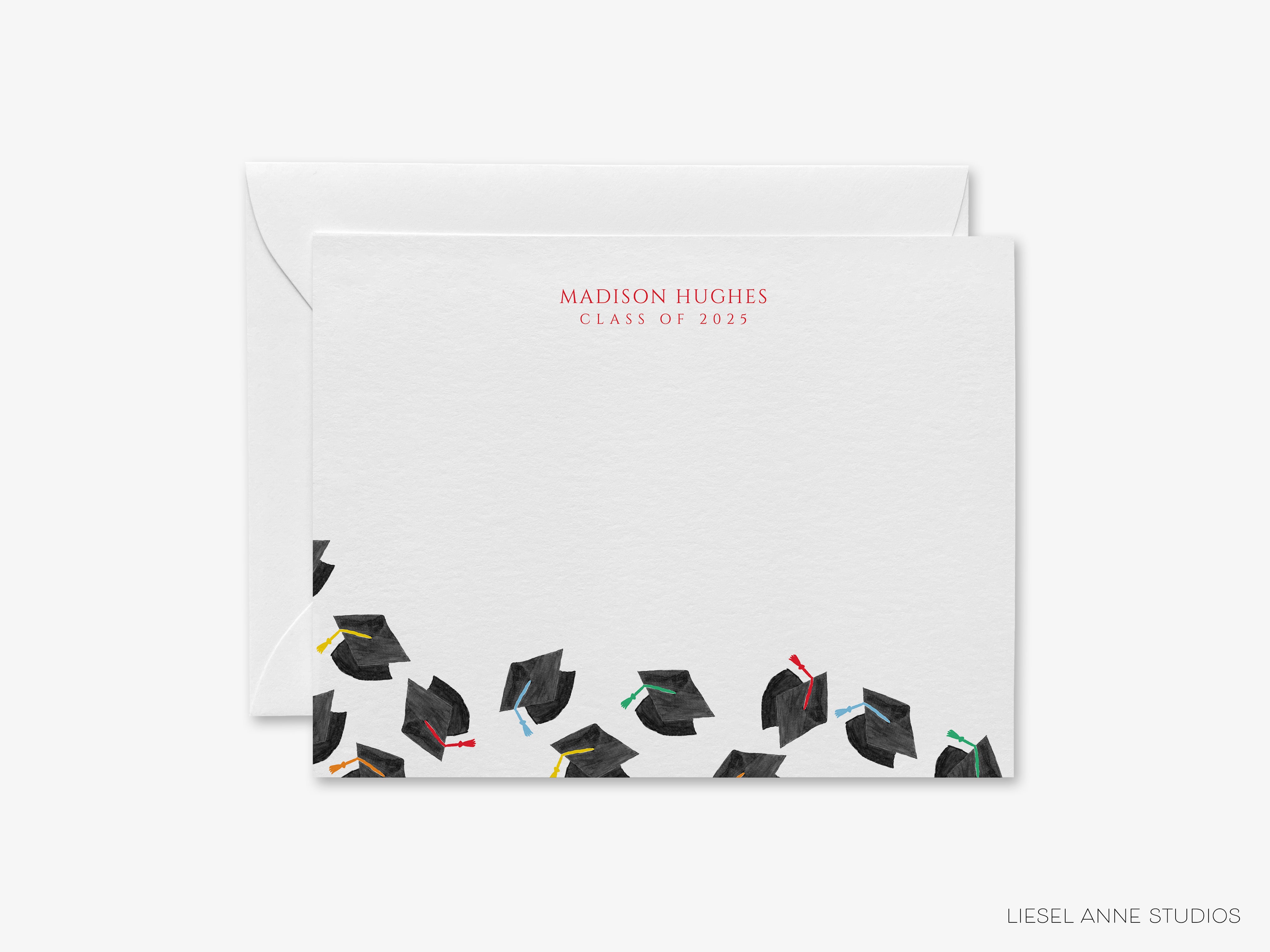 Colorful Graduation Caps Flat Notes