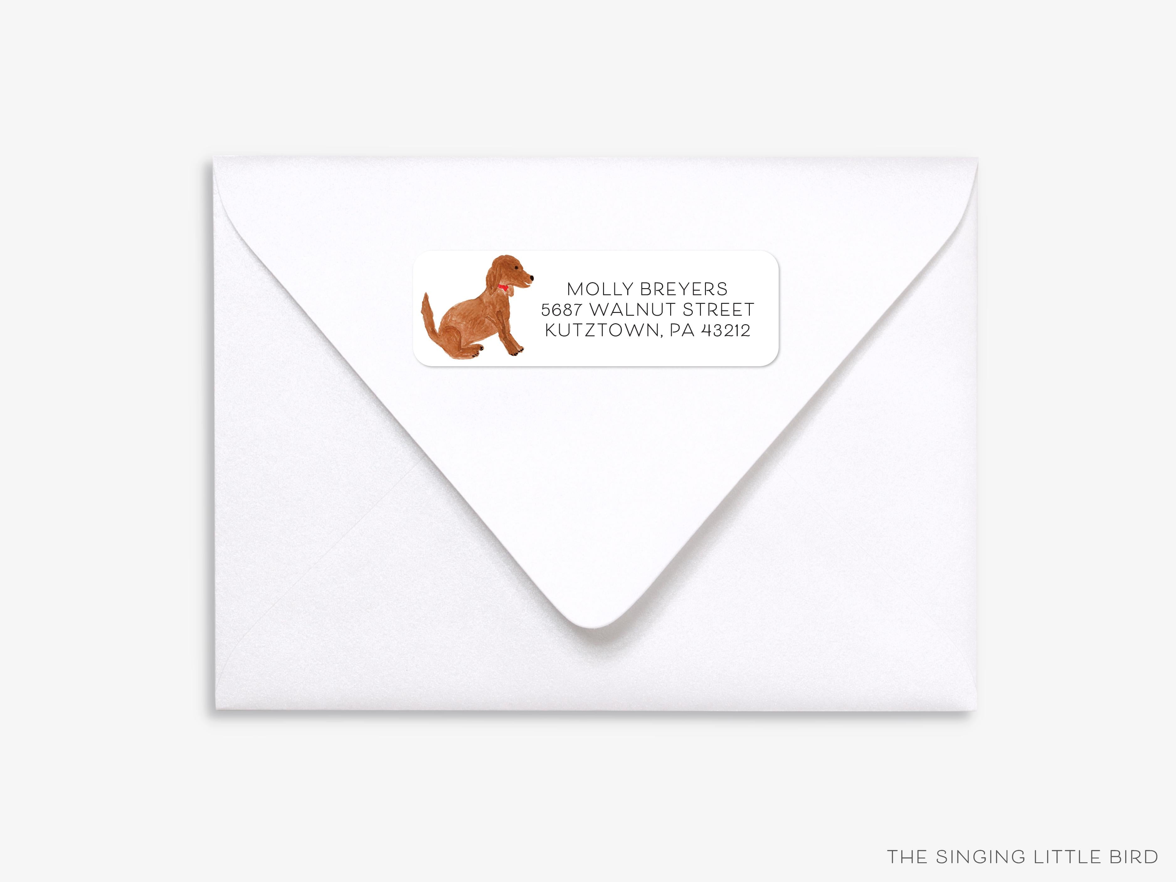 Dog Lover Return Address Labels-These personalized return address labels are 2.625" x 1" and feature our hand-painted watercolor dog, printed in the USA on beautiful matte finish labels. These make great gifts for yourself or the animal lover.-The Singing Little Bird