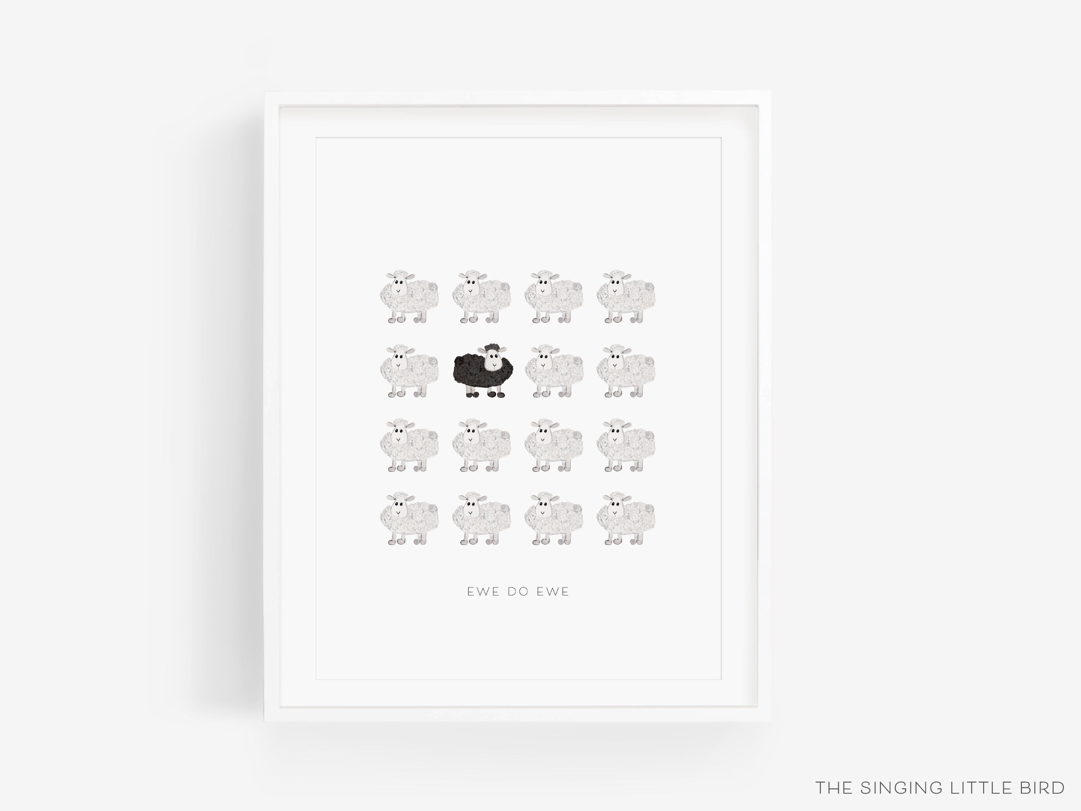 Ewe Do Ewe Art Print-This watercolor art print features our hand-painted sheep and quote, printed in the USA on 120lb high quality art paper. This makes a great gift or wall decor for the farm animal lover in your life.-The Singing Little Bird