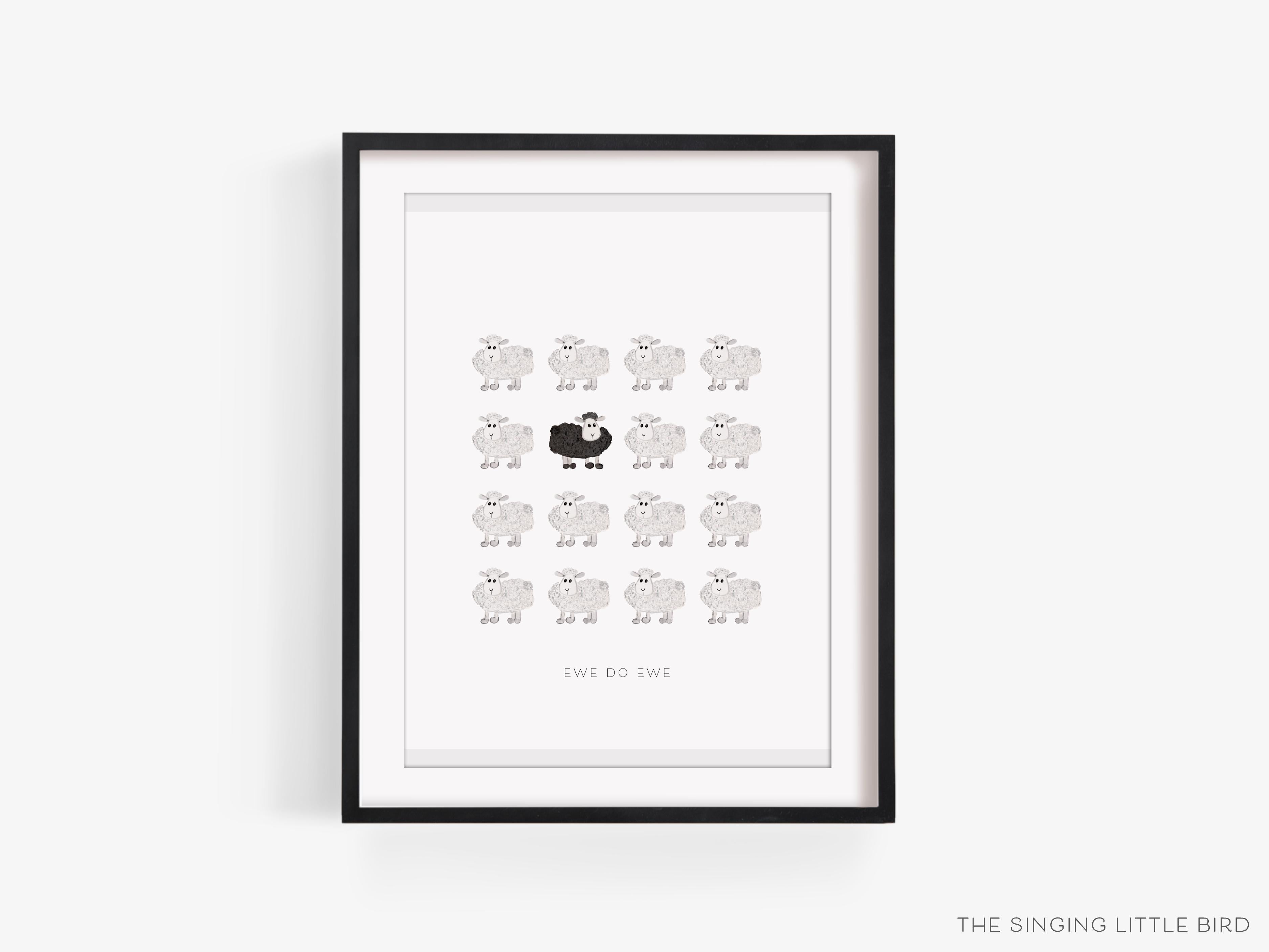 Ewe Do Ewe Art Print-This watercolor art print features our hand-painted sheep and quote, printed in the USA on 120lb high quality art paper. This makes a great gift or wall decor for the farm animal lover in your life.-The Singing Little Bird